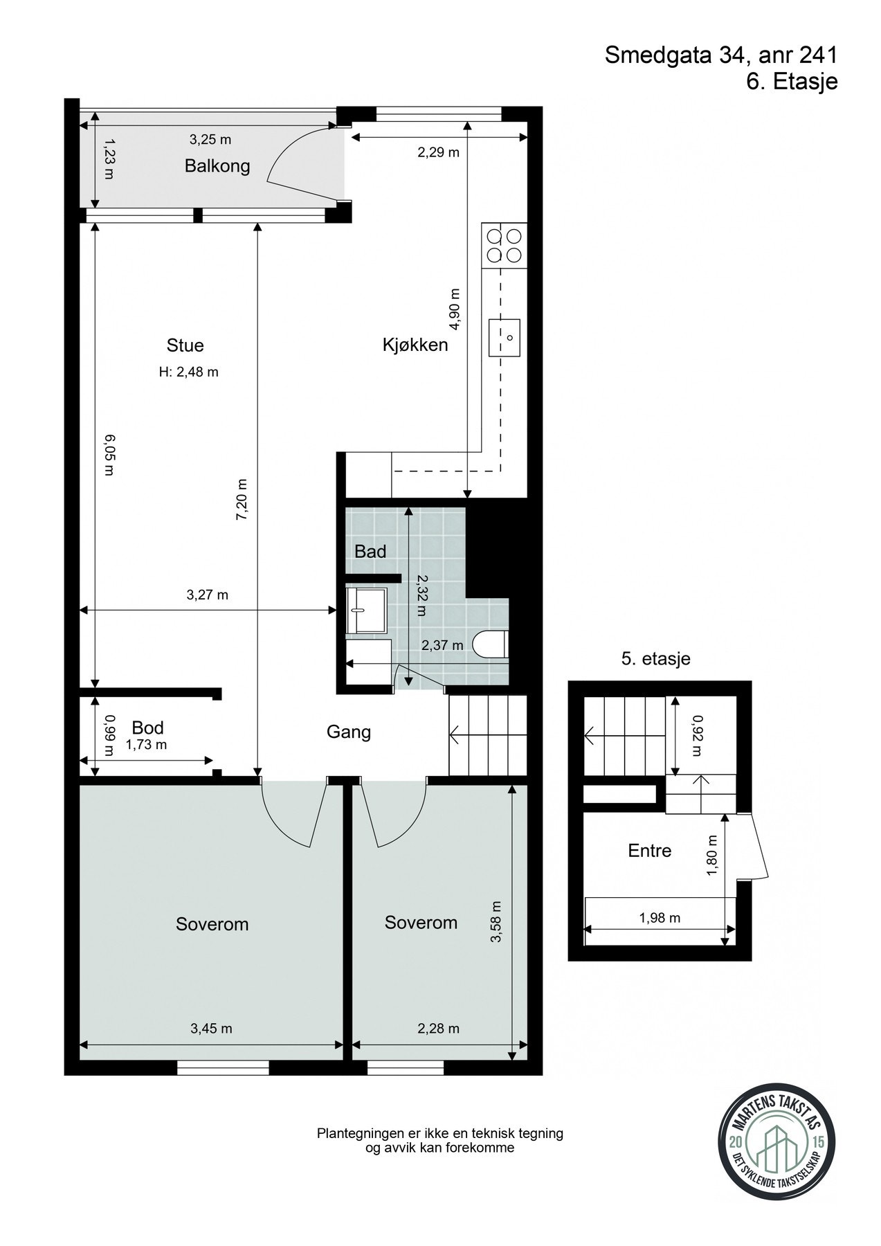 Leilighetens plantegning Galleribilde