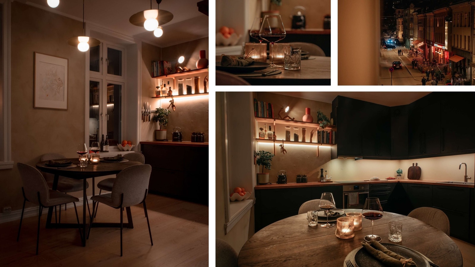 Vanskelig å slå den koselige stemningen på kveldstid. Perfekt for middager, vin- eller brettspillkvelder med venner. Galleribilde