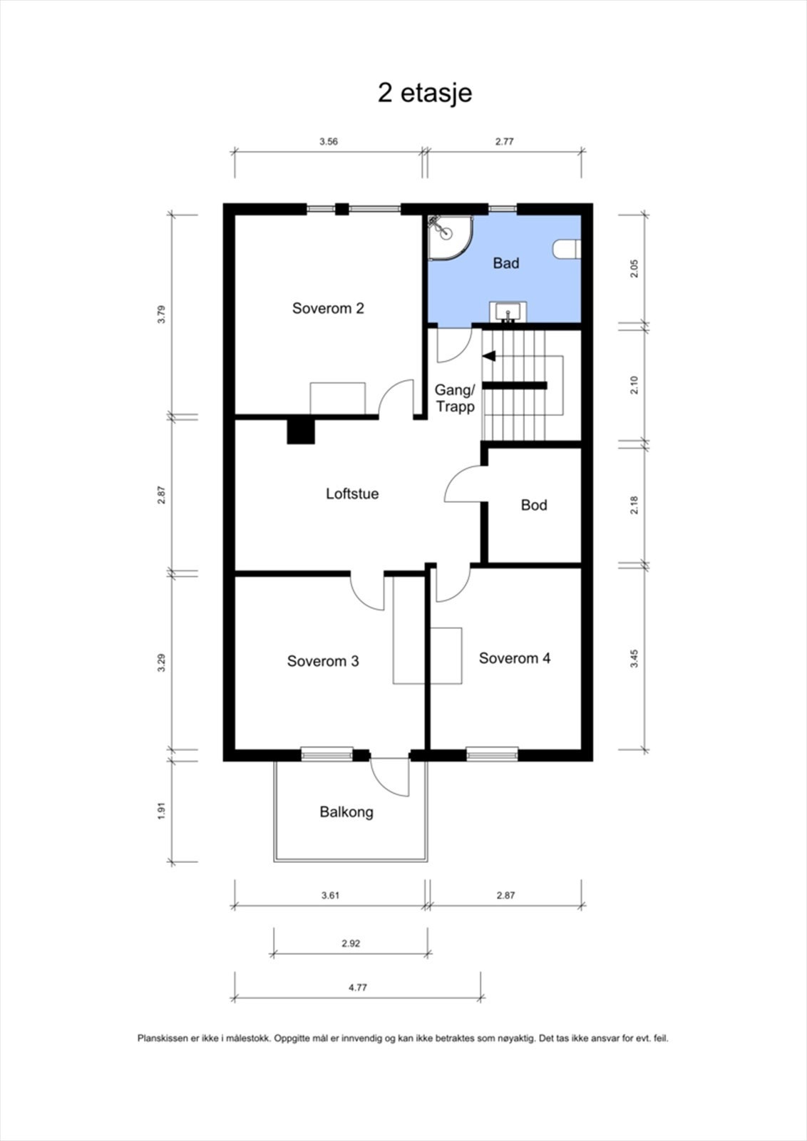 Plantegning 2. etasje Galleribilde