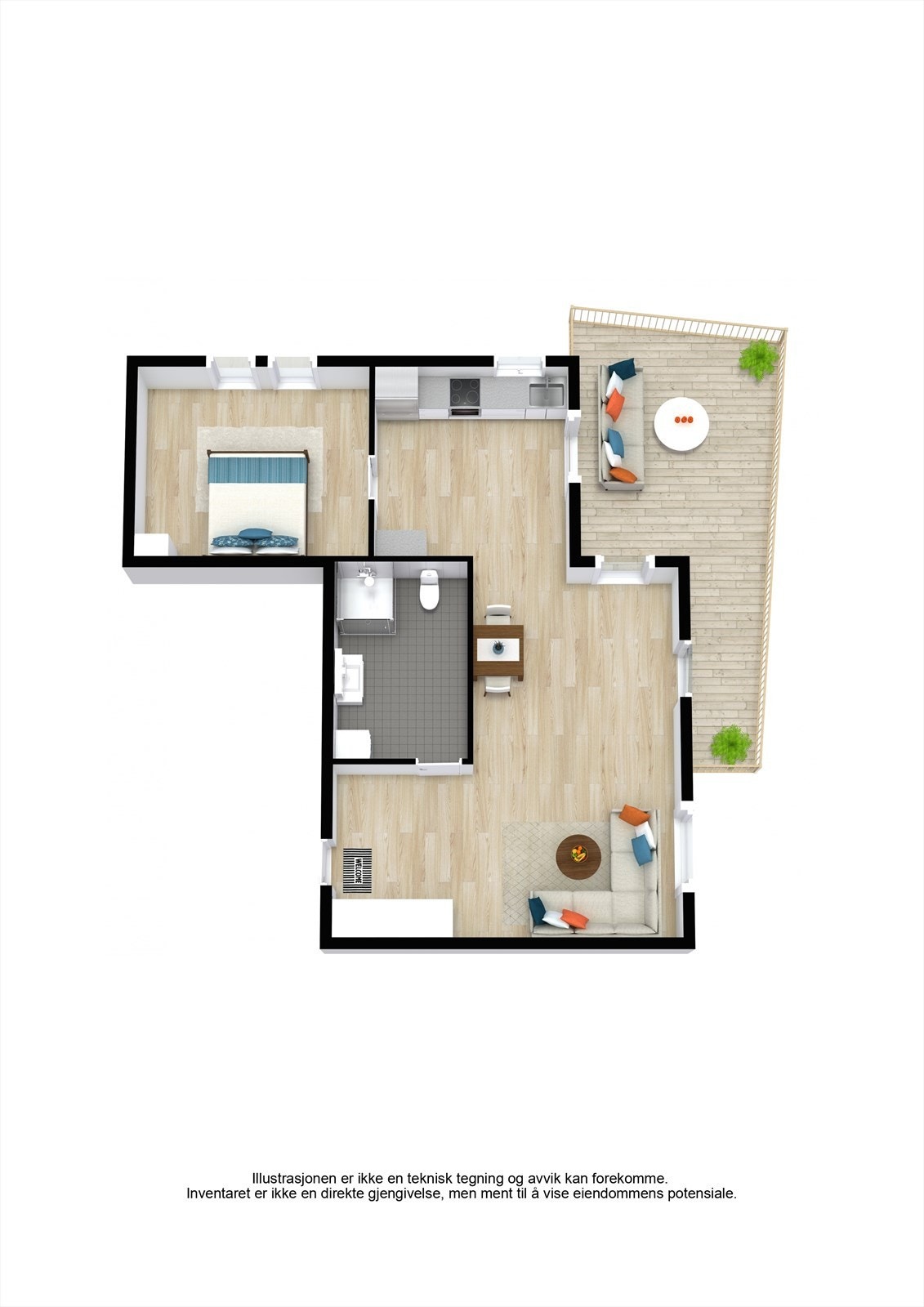 Plantegning 2.Etasje 3D. Galleribilde