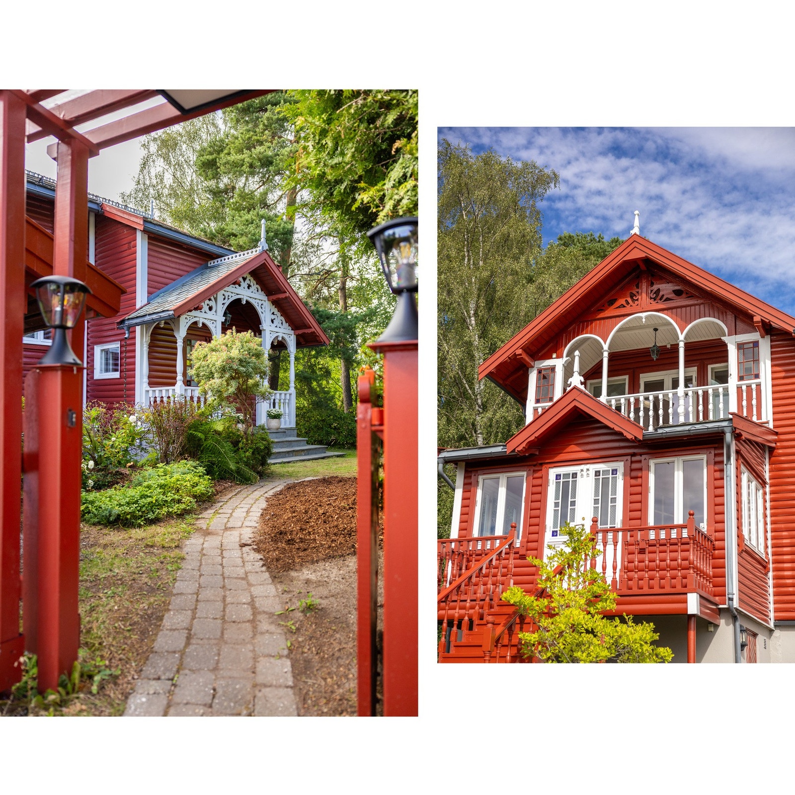 Boligen ligger i skrånende terreng med utsikt mot deler av Oslofjorden. Galleribilde