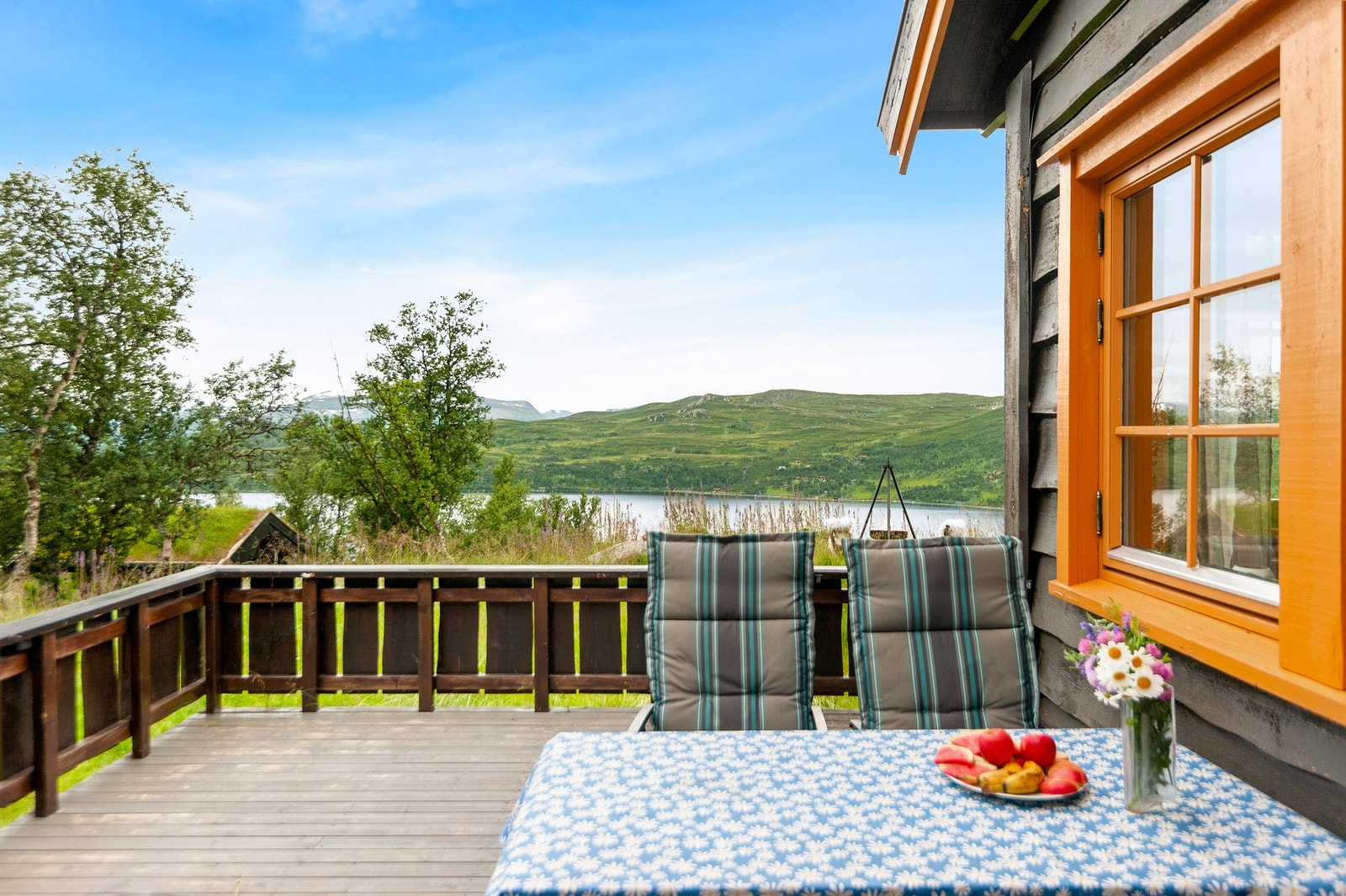 Romslig terrasse. Galleribilde