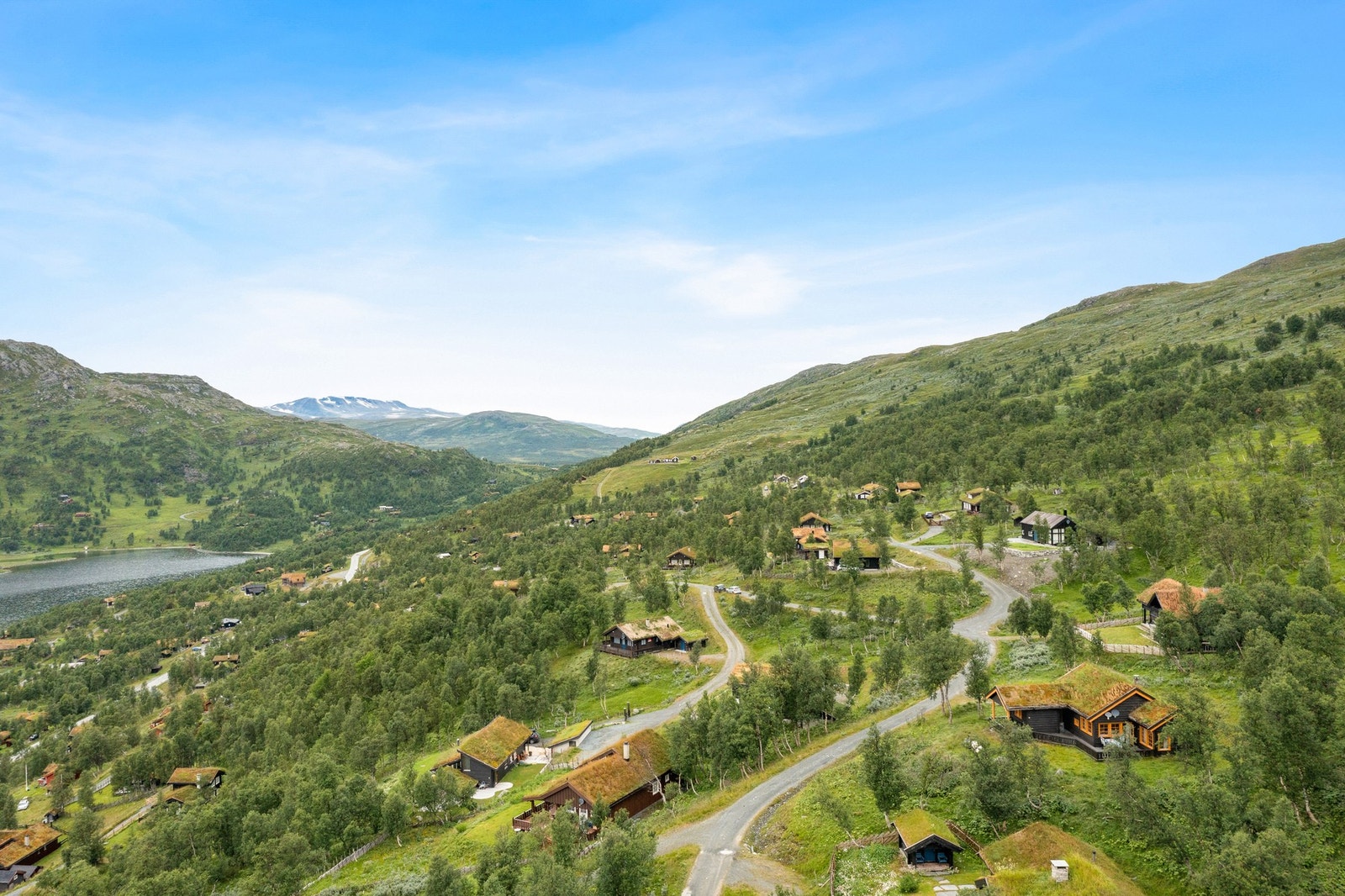 Oversiktsbilde av hyttefeltet. Galleribilde