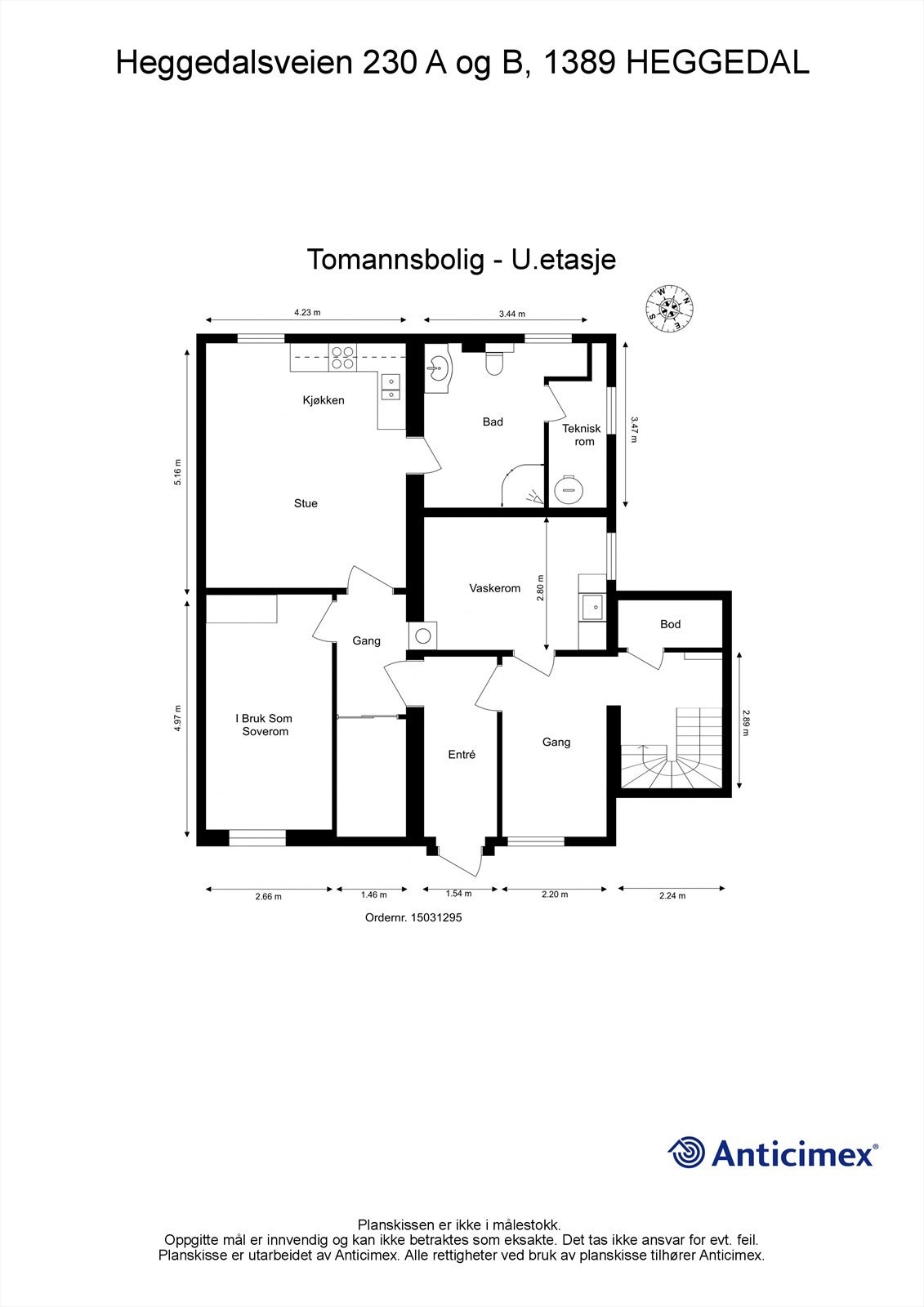 Plantegning underetasje. Galleribilde