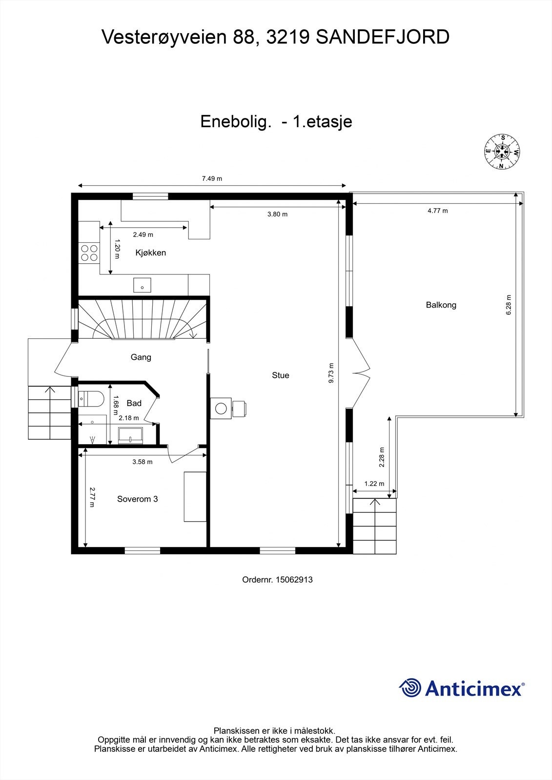 Plantegning 1. etg Galleribilde