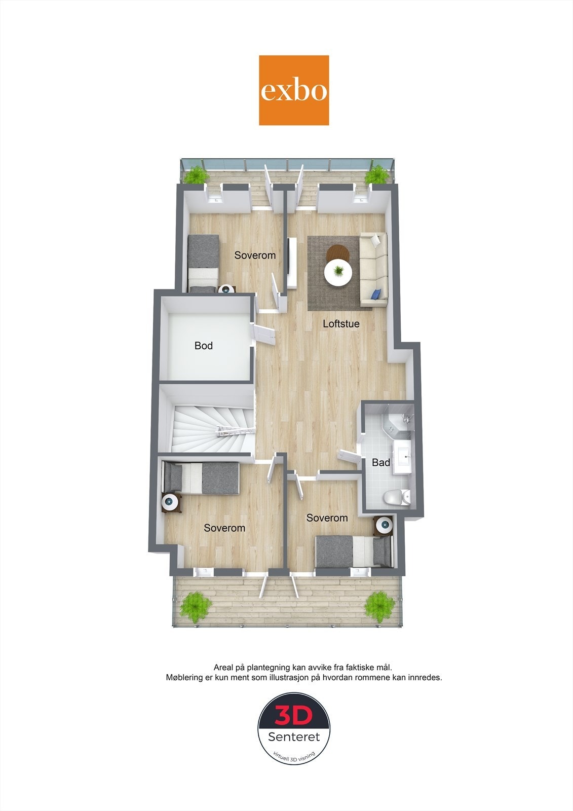 Plantegning loftsetasje Galleribilde