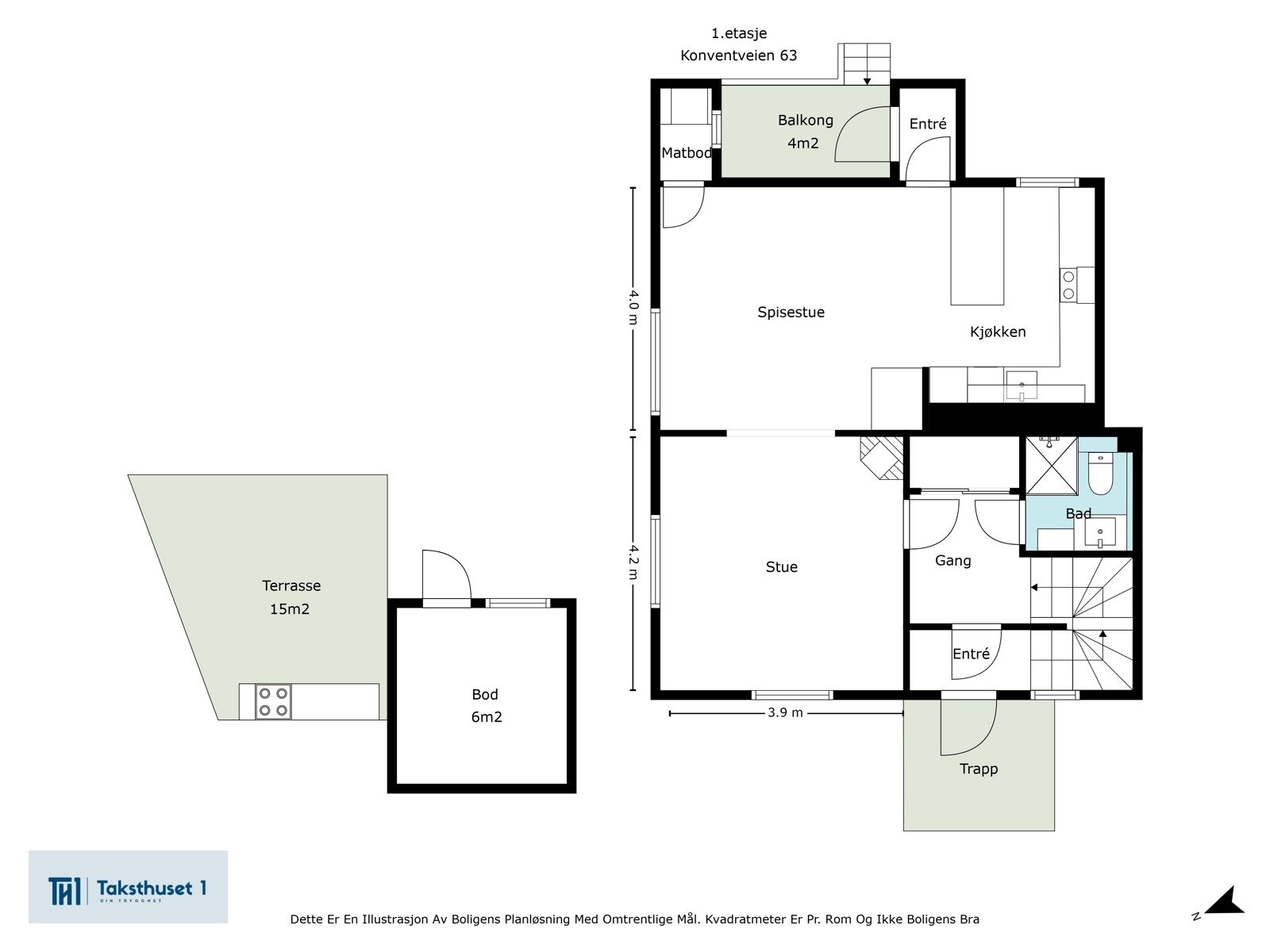 Plantegning 1. etasje Galleribilde