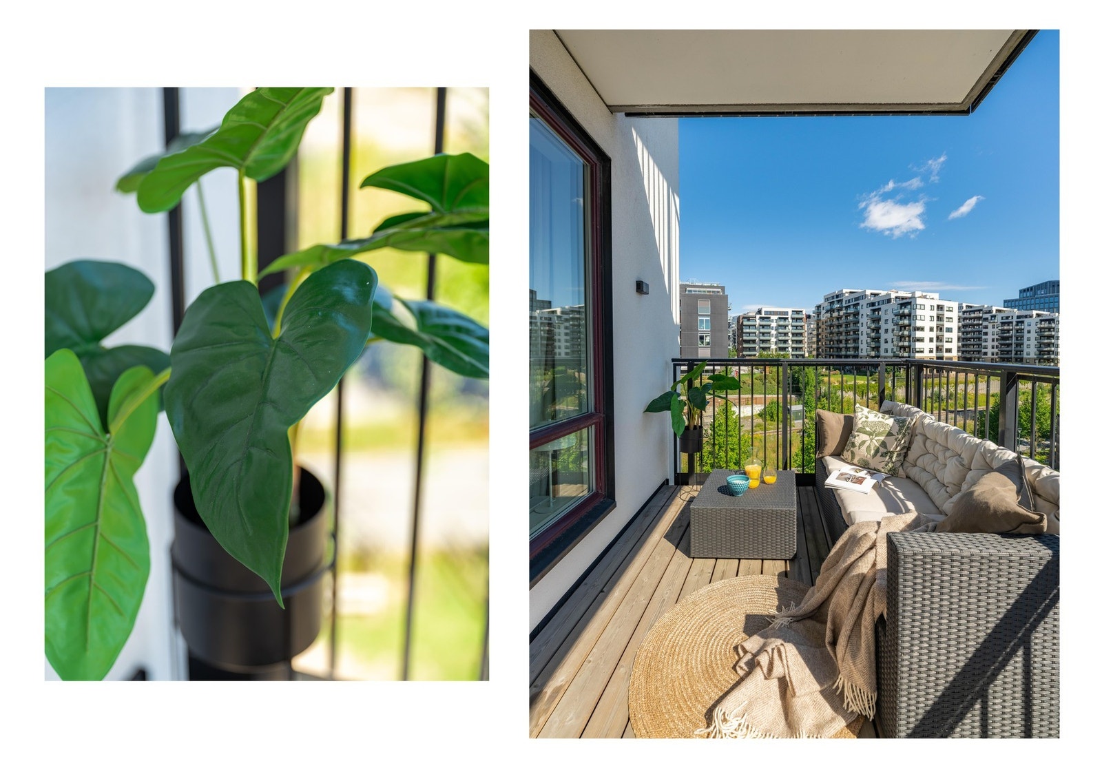 Balkongen vender mot sydøst som betyr sol fra morgen til tidlig ettermiddag. Galleribilde