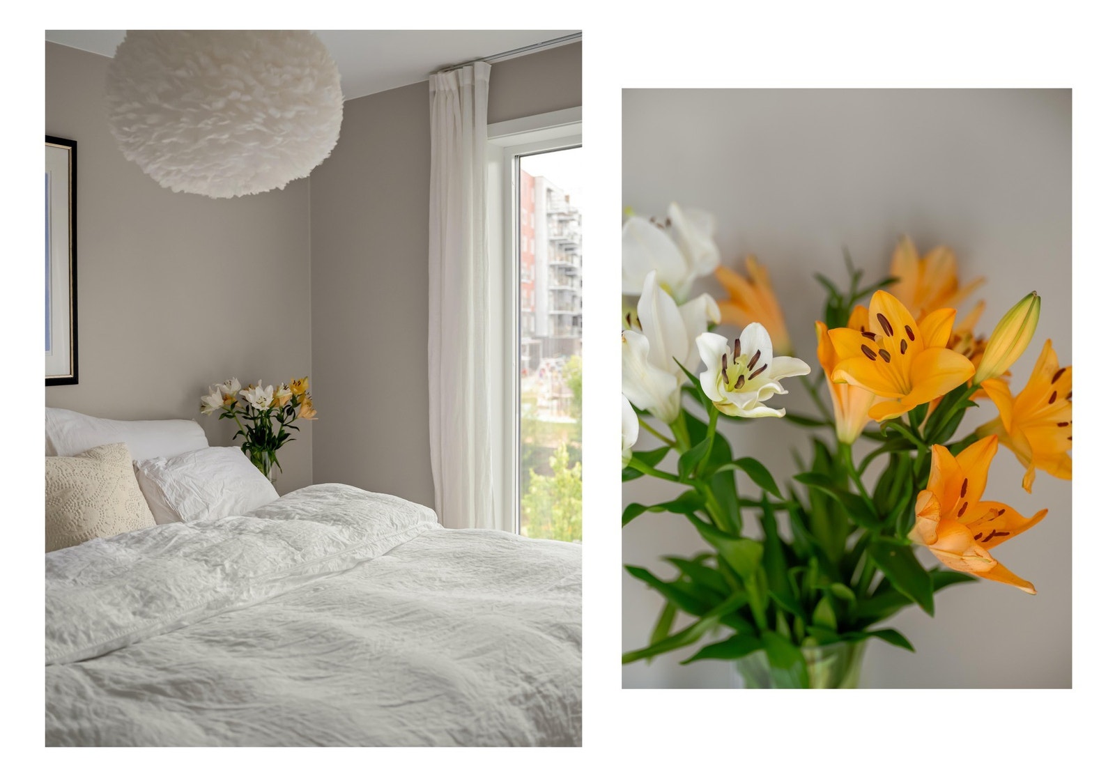 Soverommet er av god størrelse med plass til både dobbeltseng med tilhørende nattbord og garderobeskap. Galleribilde