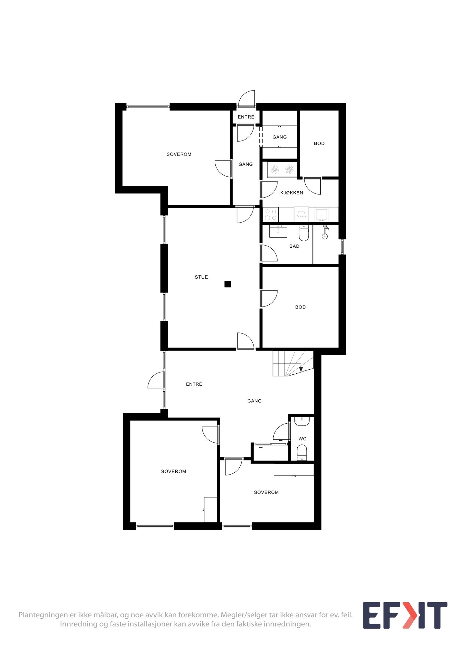 Plantegning underetasje. Galleribilde