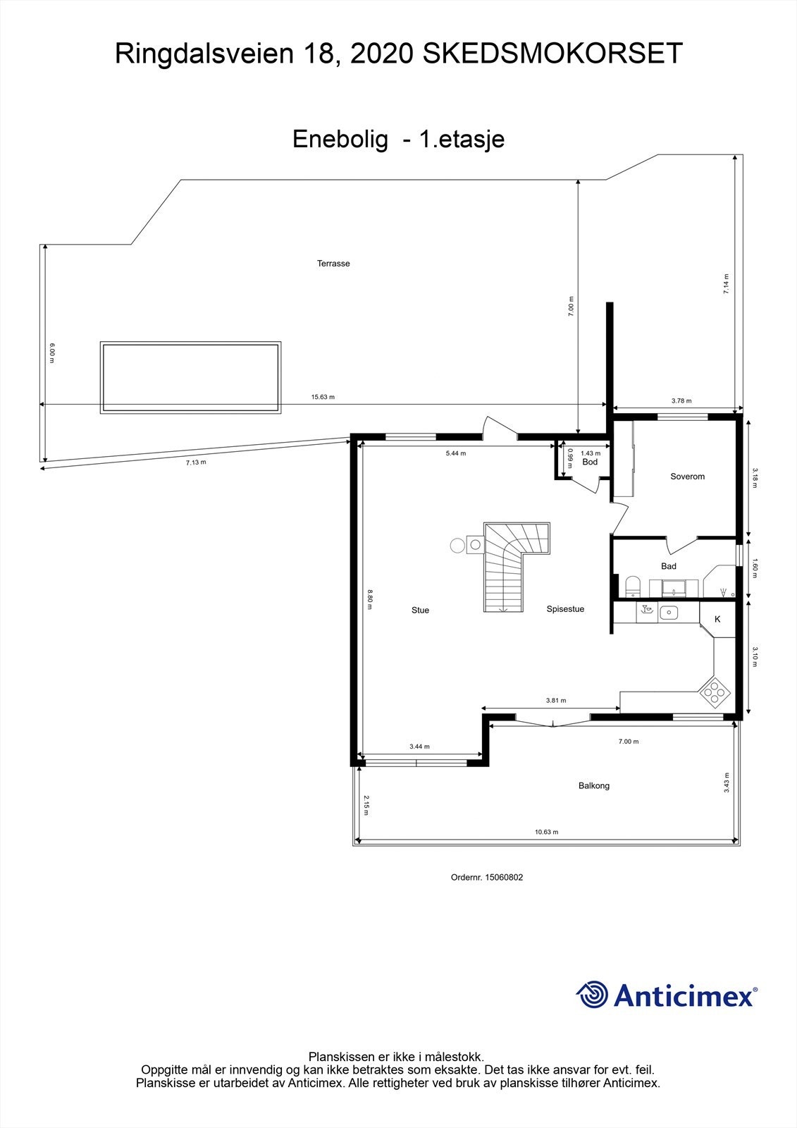 Plantegning hovedetasje. Galleribilde