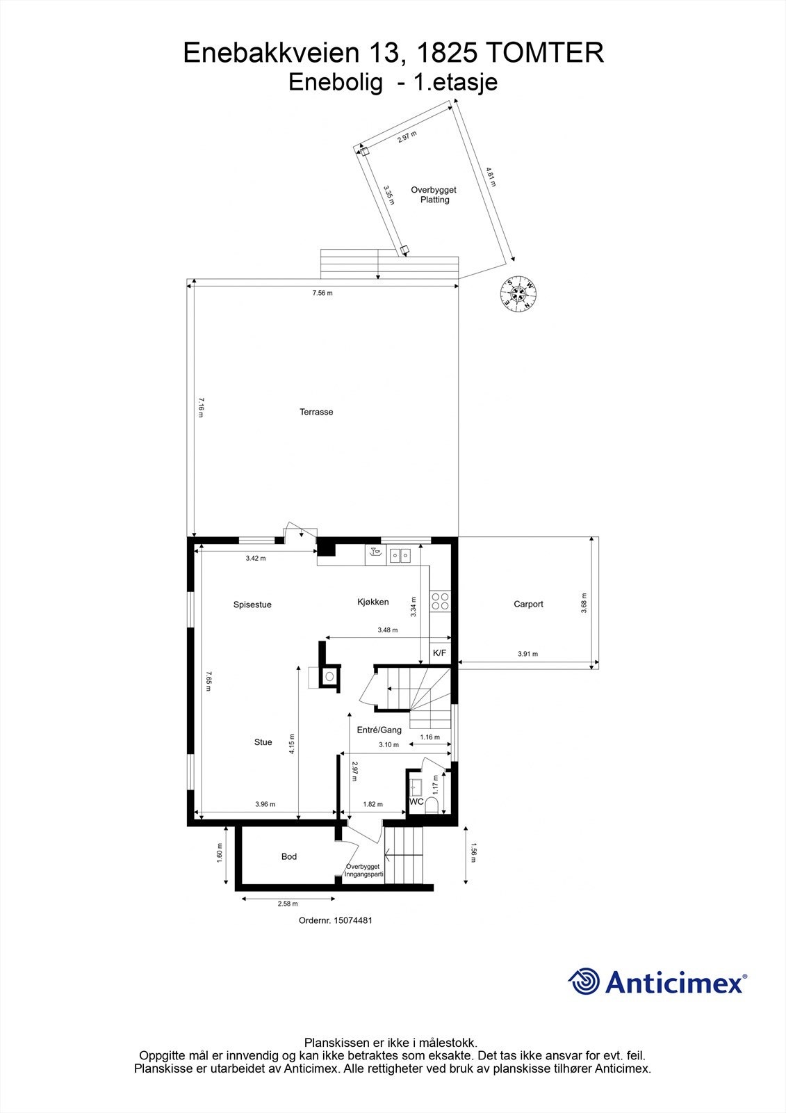 Plantegning 1. etasje Galleribilde