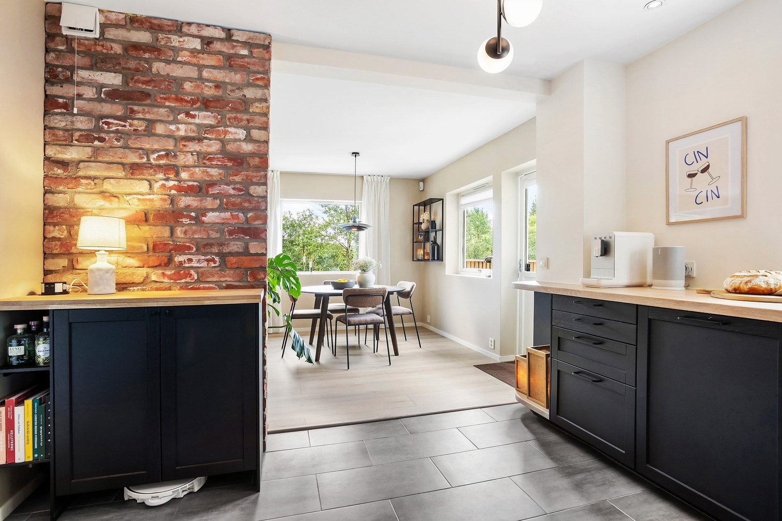 Flislagt gulv med gulvvarme Galleribilde