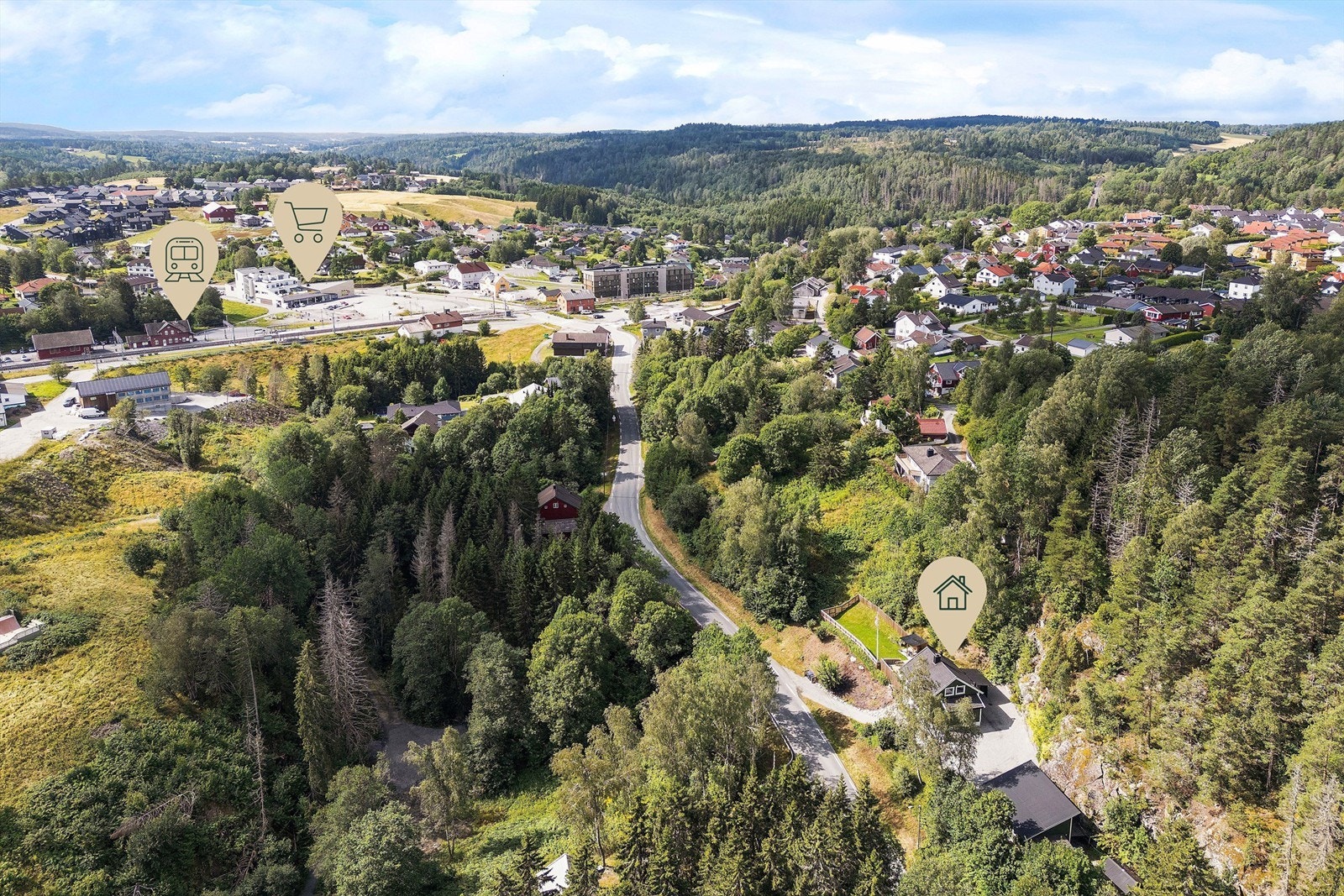 Ca. 400 meter til Tomter sentrum Galleribilde