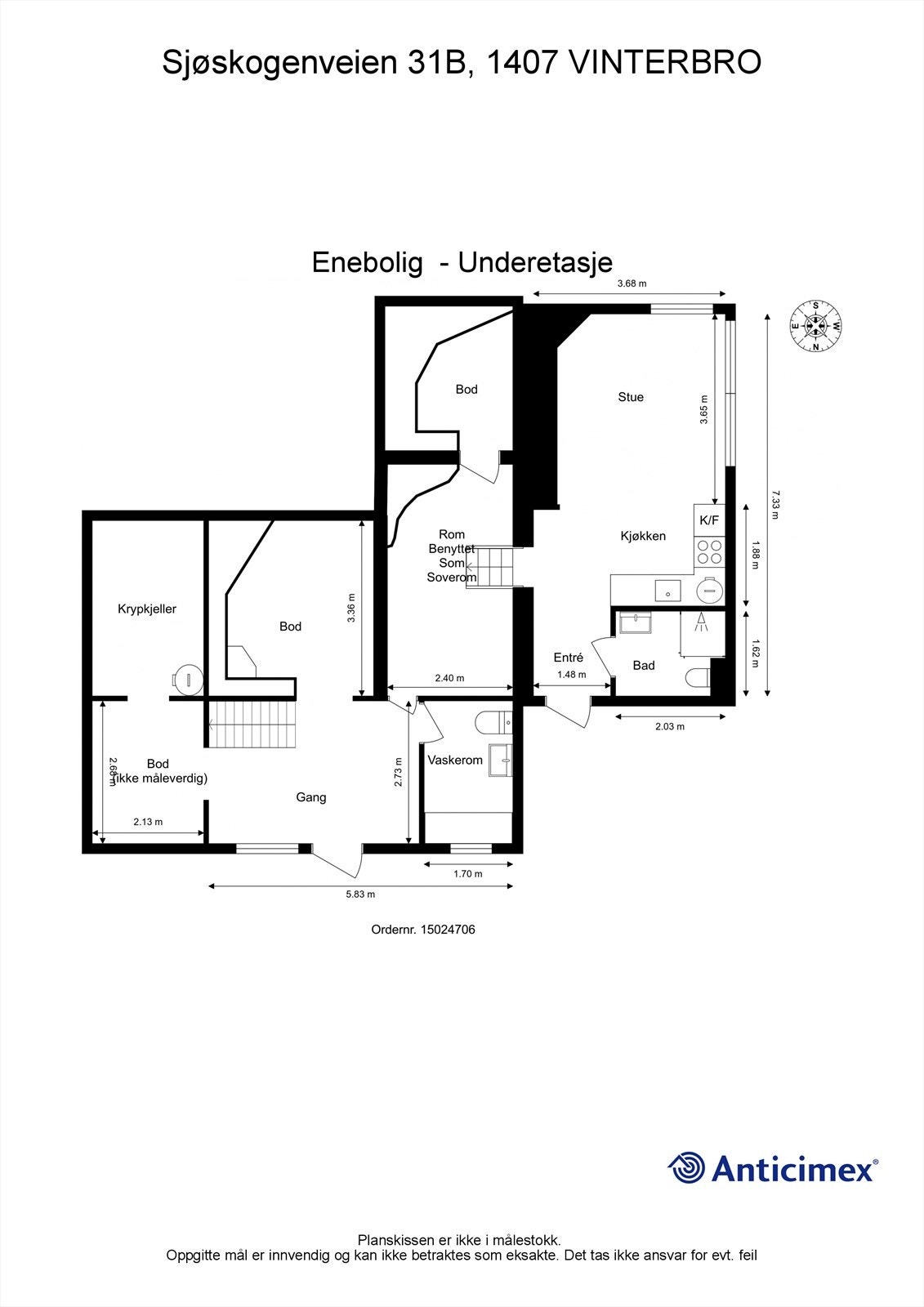 Plantegning underetasje Galleribilde