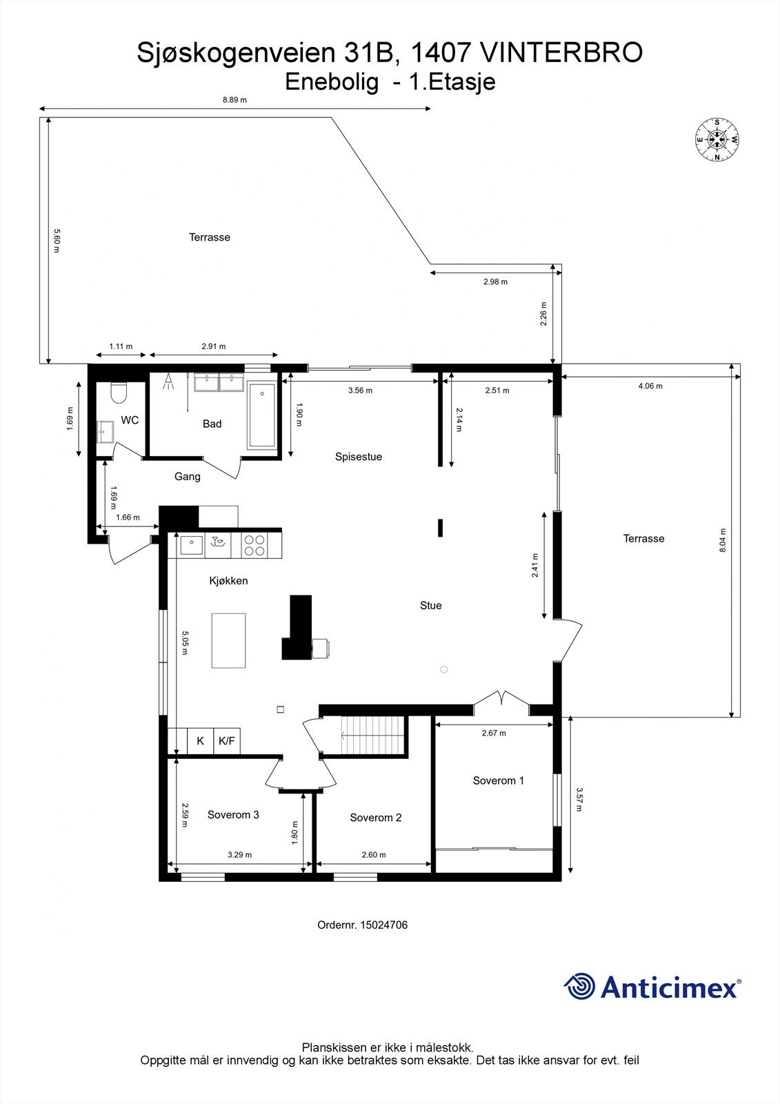 Plantegning 1. etasjem Galleribilde