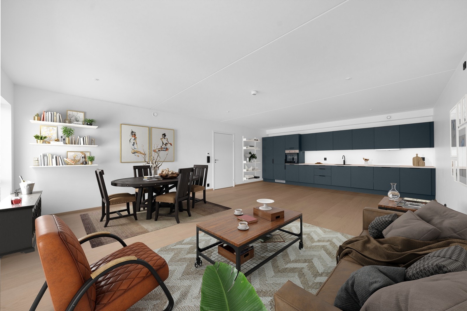 Ubebodd og stor 3-roms leilighet i 6.etasje (digital møblering) Galleribilde