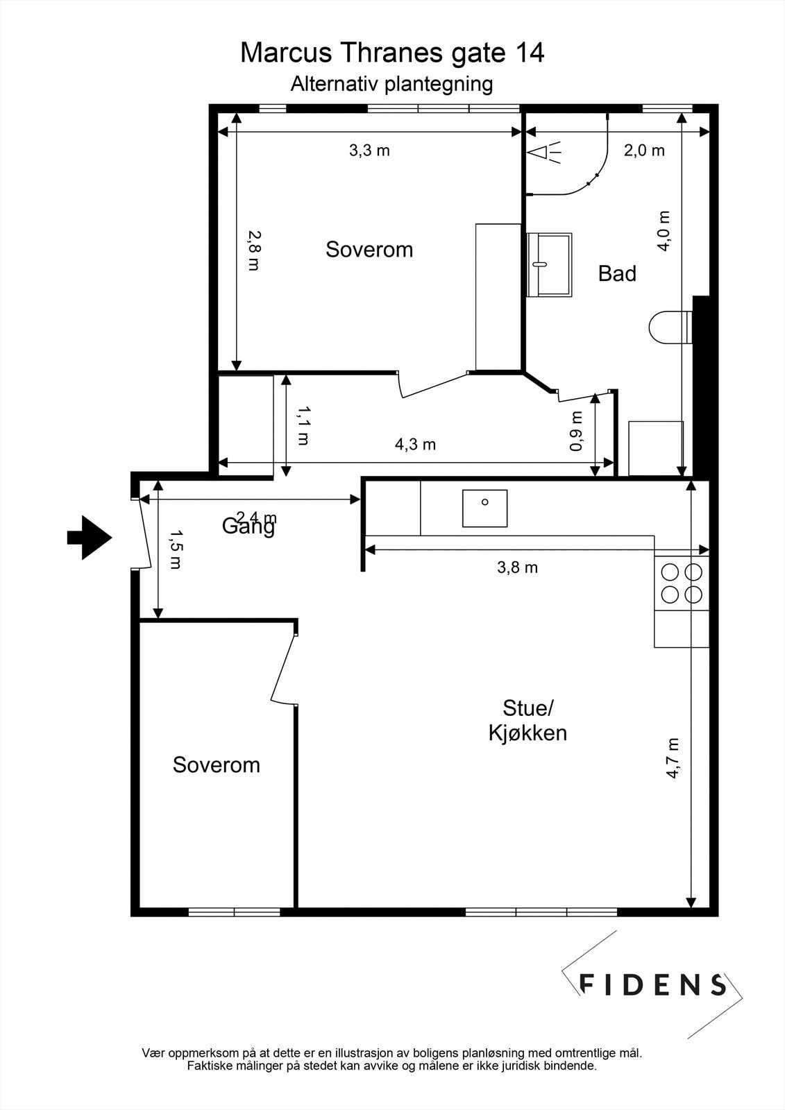 Alternativ plantegning Galleribilde