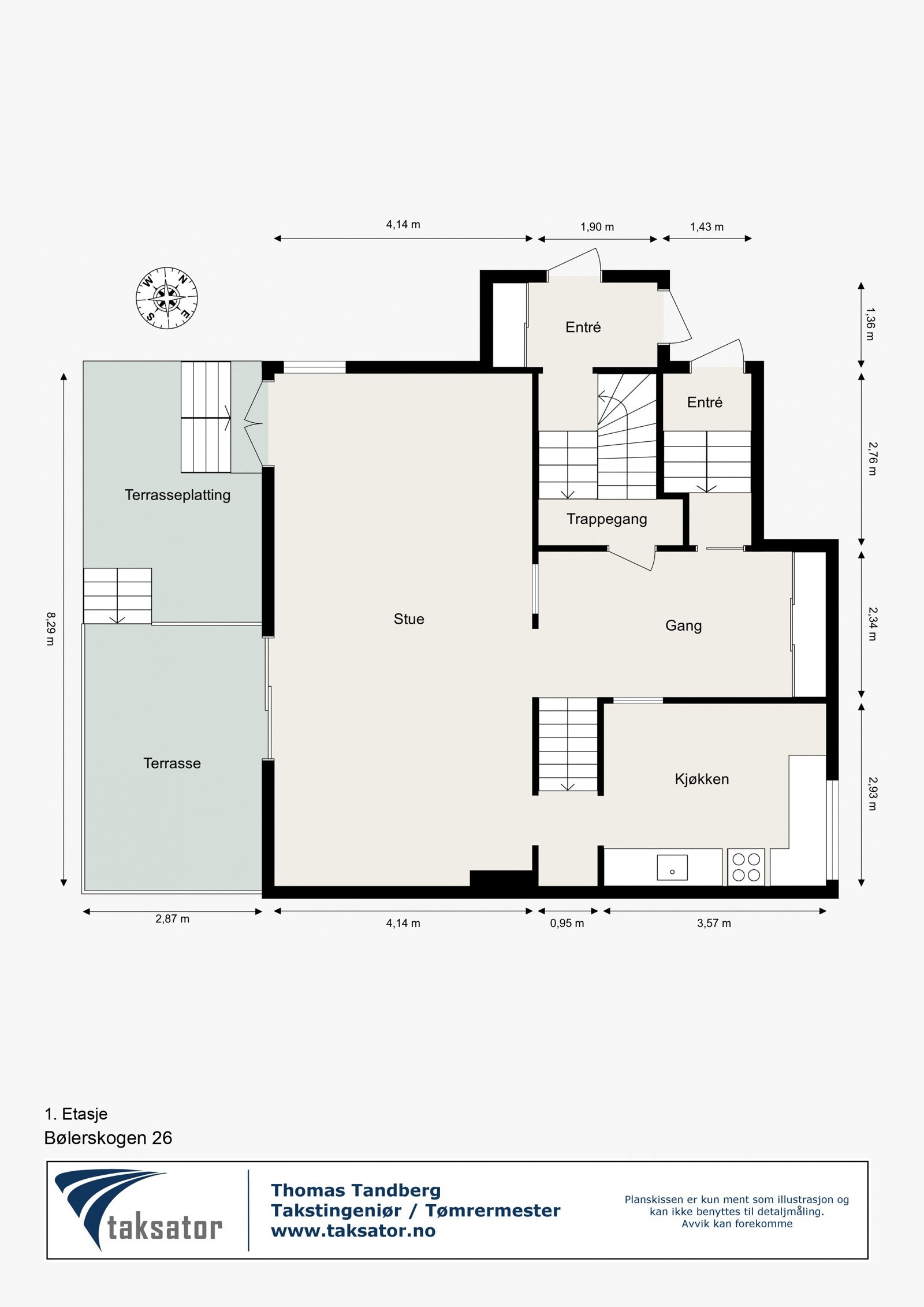 Plantegning 1.etg. Galleribilde