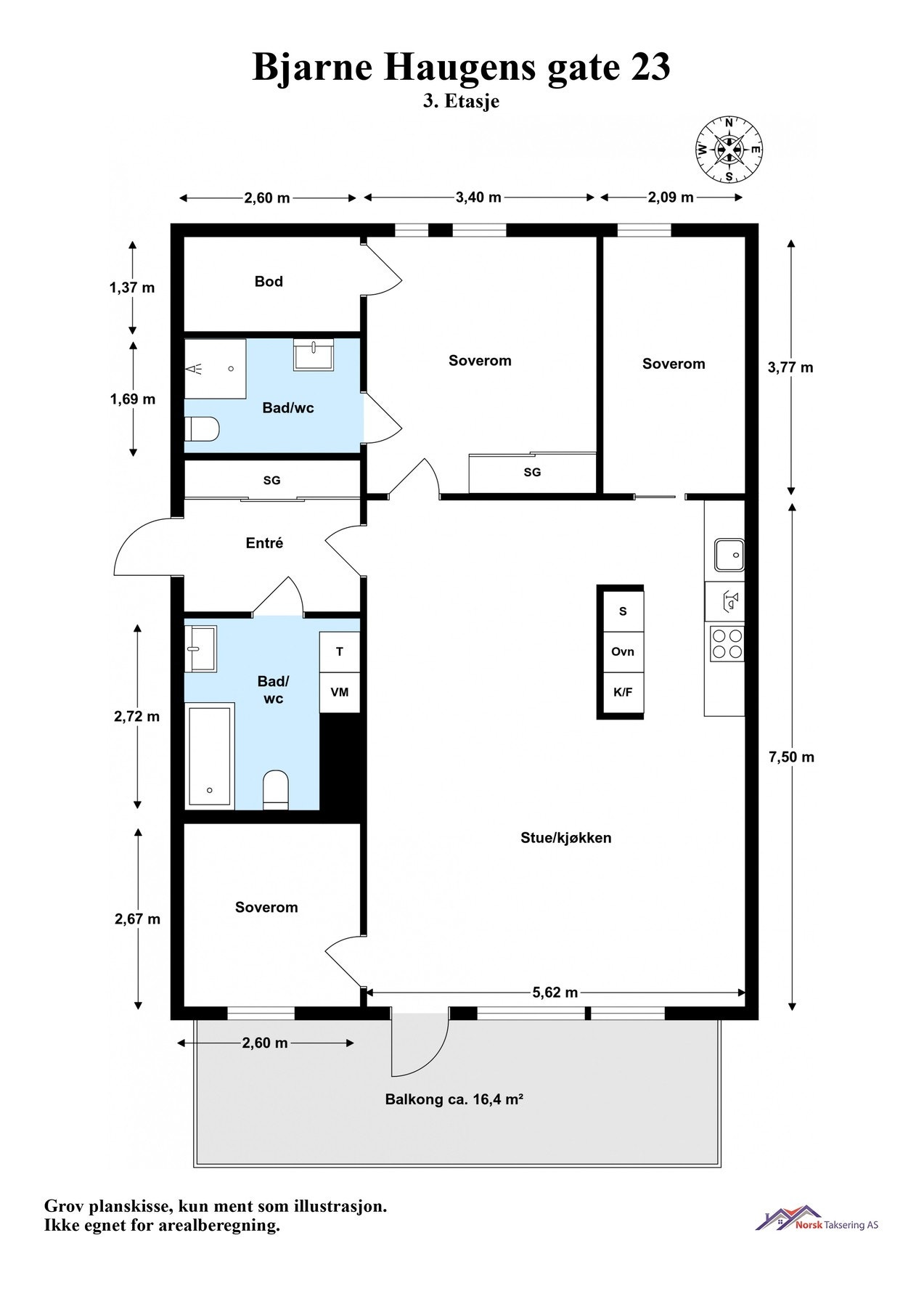 Leilighetens planløsning. Galleribilde