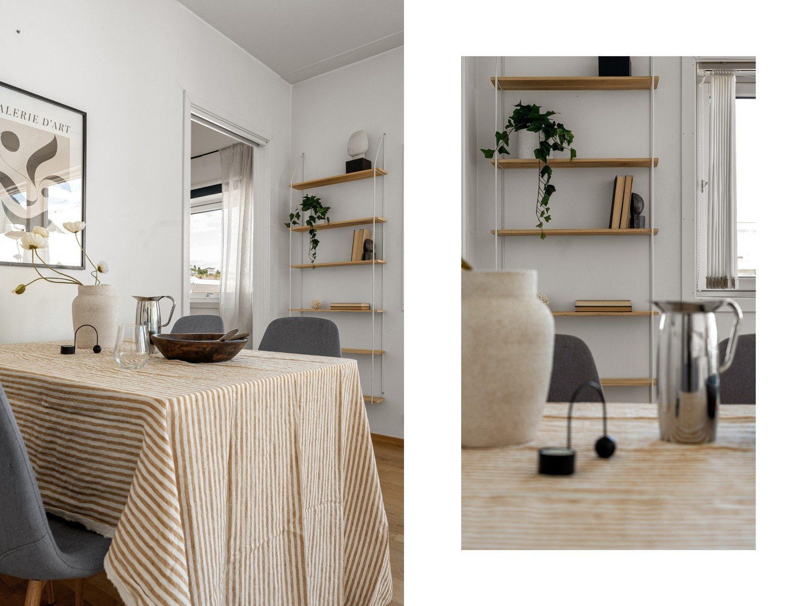 Gode møbleringsmuligheter i stue, med plass til stort spisebord