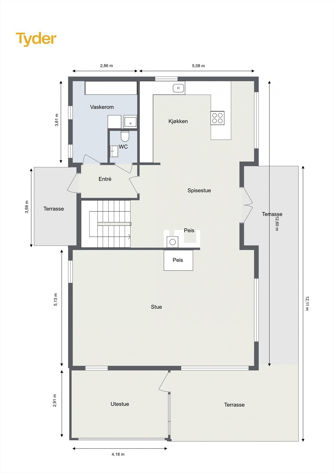 Plantegning 1. etasje. Galleribilde