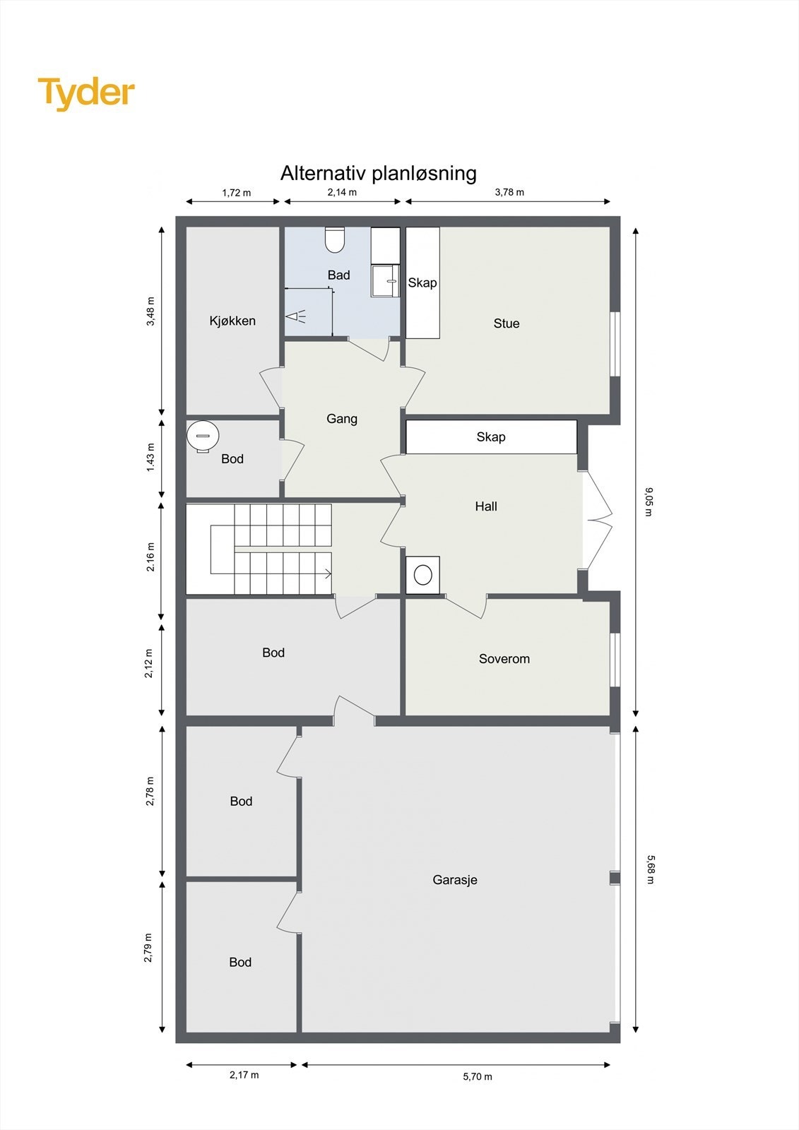 Alternativ planløsning - Underetasje m/ utleiedel. Galleribilde