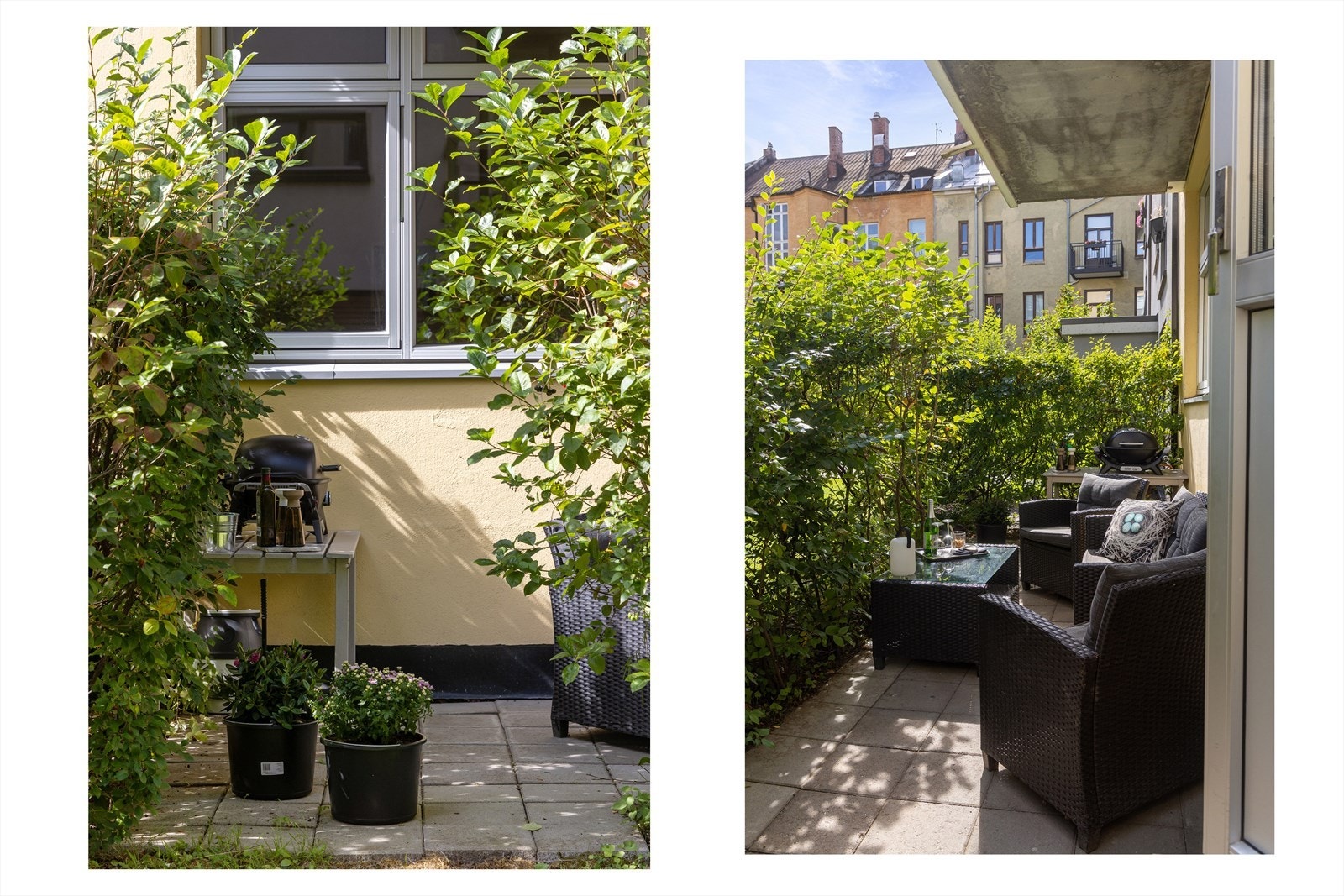 Uteplassen er godt skjermet med hekk, og oppleves privat. Galleribilde