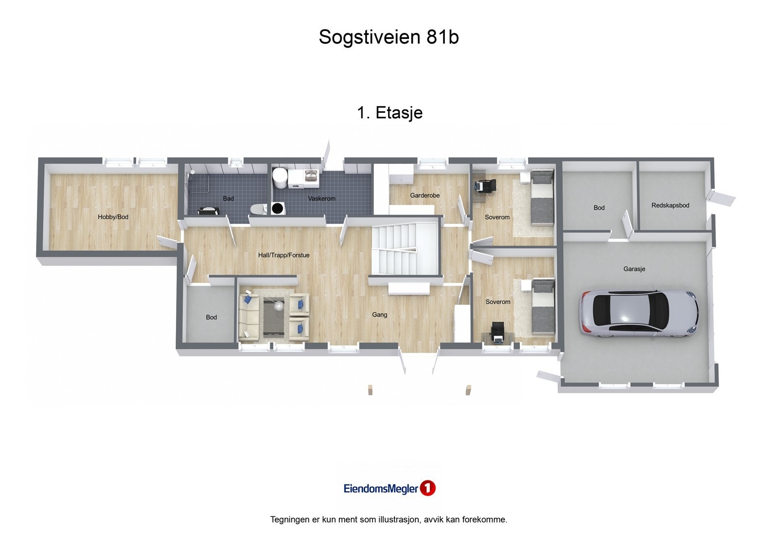 Sogstiveien 81b - 3D - 1. Etasje Galleribilde
