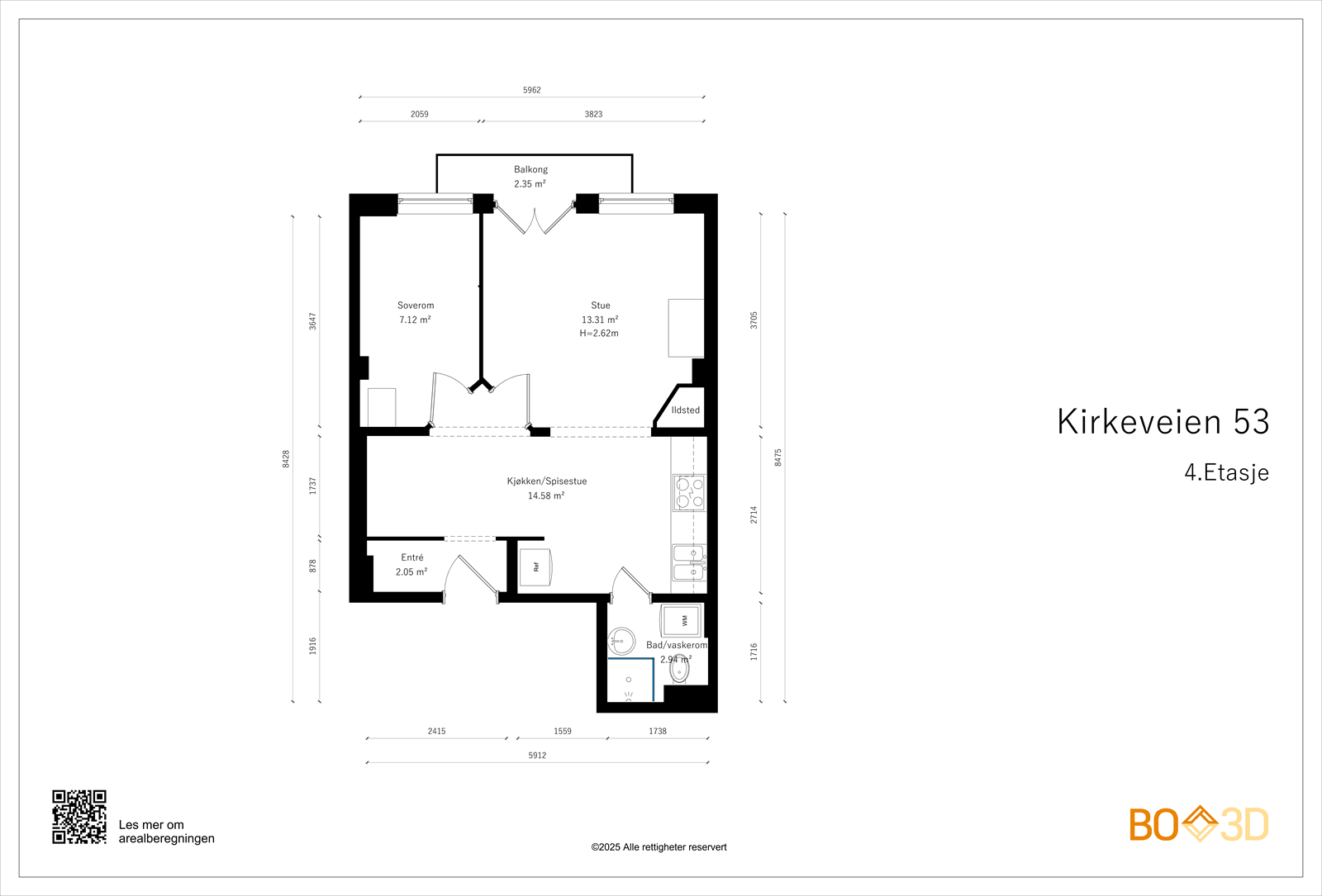 Målsatt Plantegning. Galleribilde
