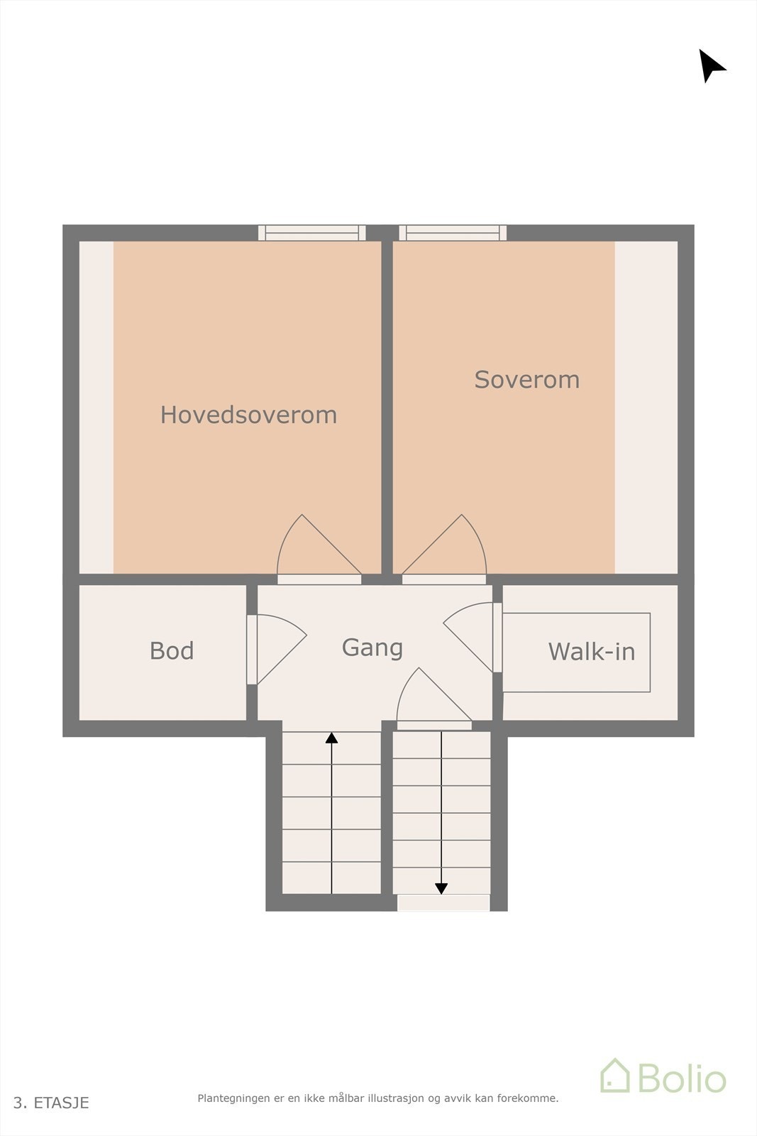 Plantegning øvre level. Galleribilde