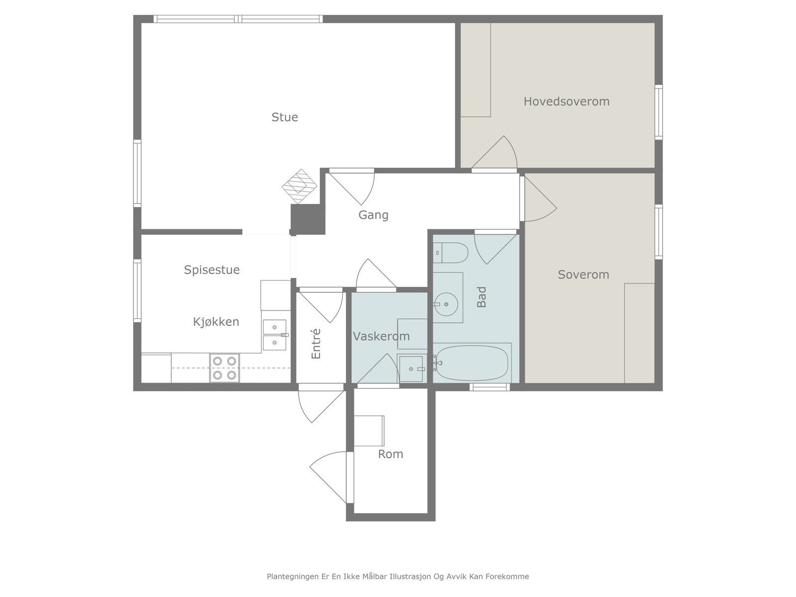 Plantegning hovedetasje. Galleribilde