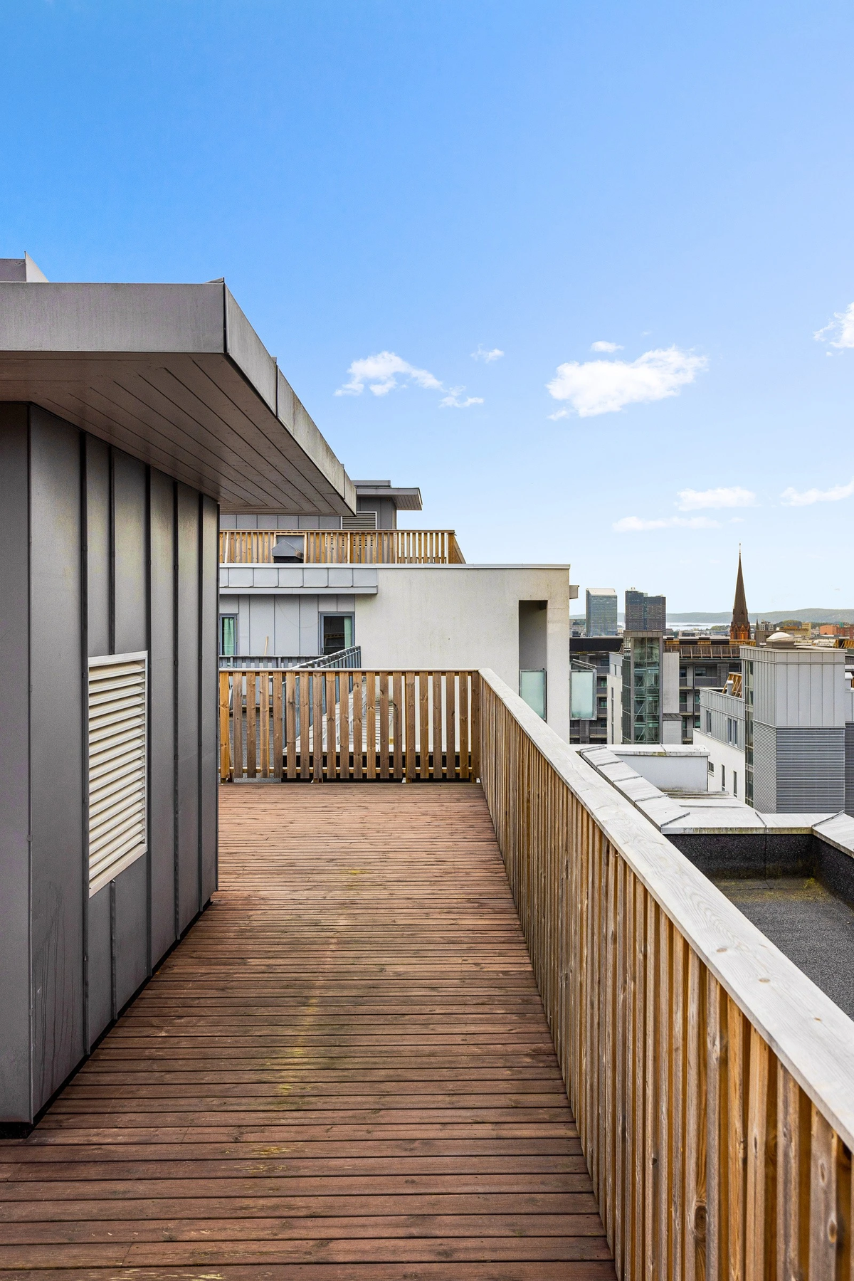 Fra felles takterrasse er det flott utsikt mot Oslofjorden. Galleribilde