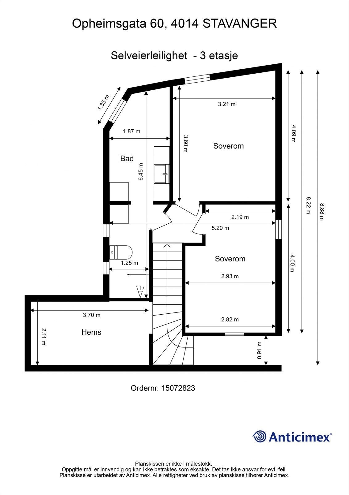 Plantegning 3 etasje. Galleribilde