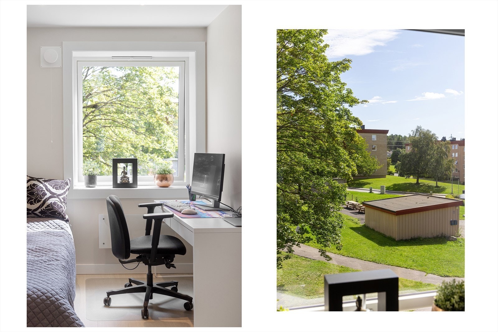 Soverommene vender mot borettslagets frodige uteareal. Galleribilde