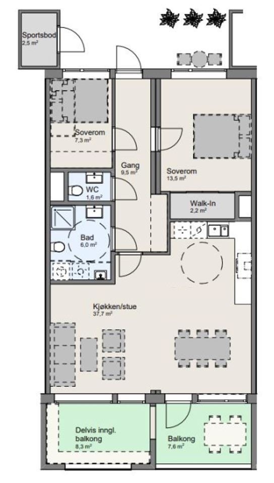 Plantegning 105 Galleribilde