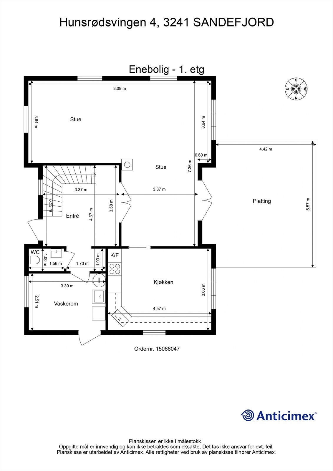 Plantegning 1. etasje Galleribilde