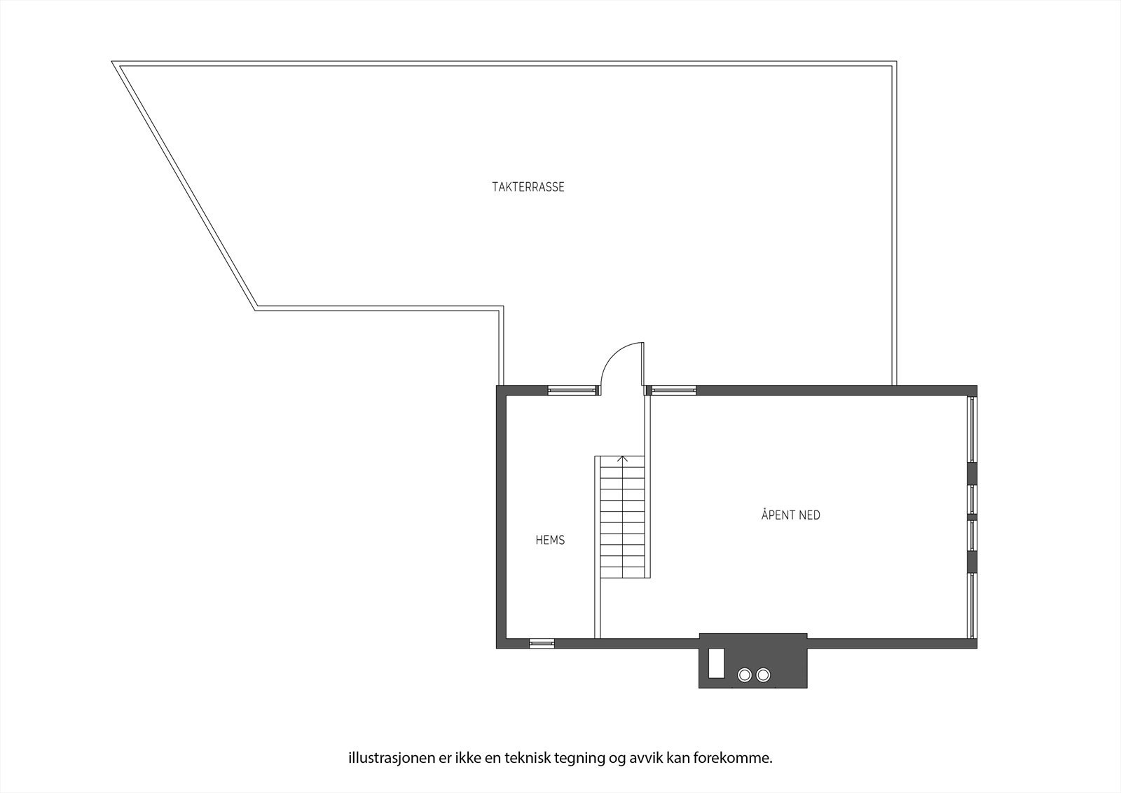 Planløsning hems. Galleribilde