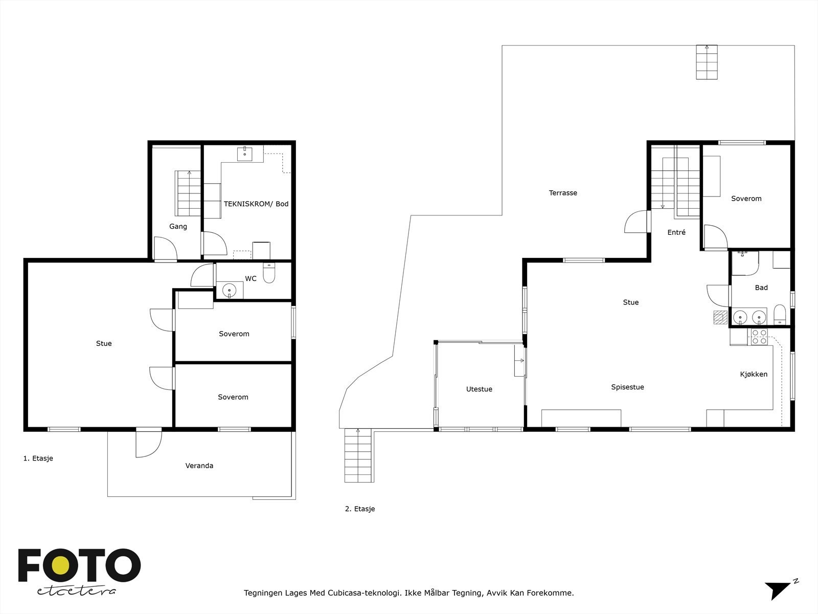 Veiledende planskisse begge etasjer. Ikke målbar Galleribilde