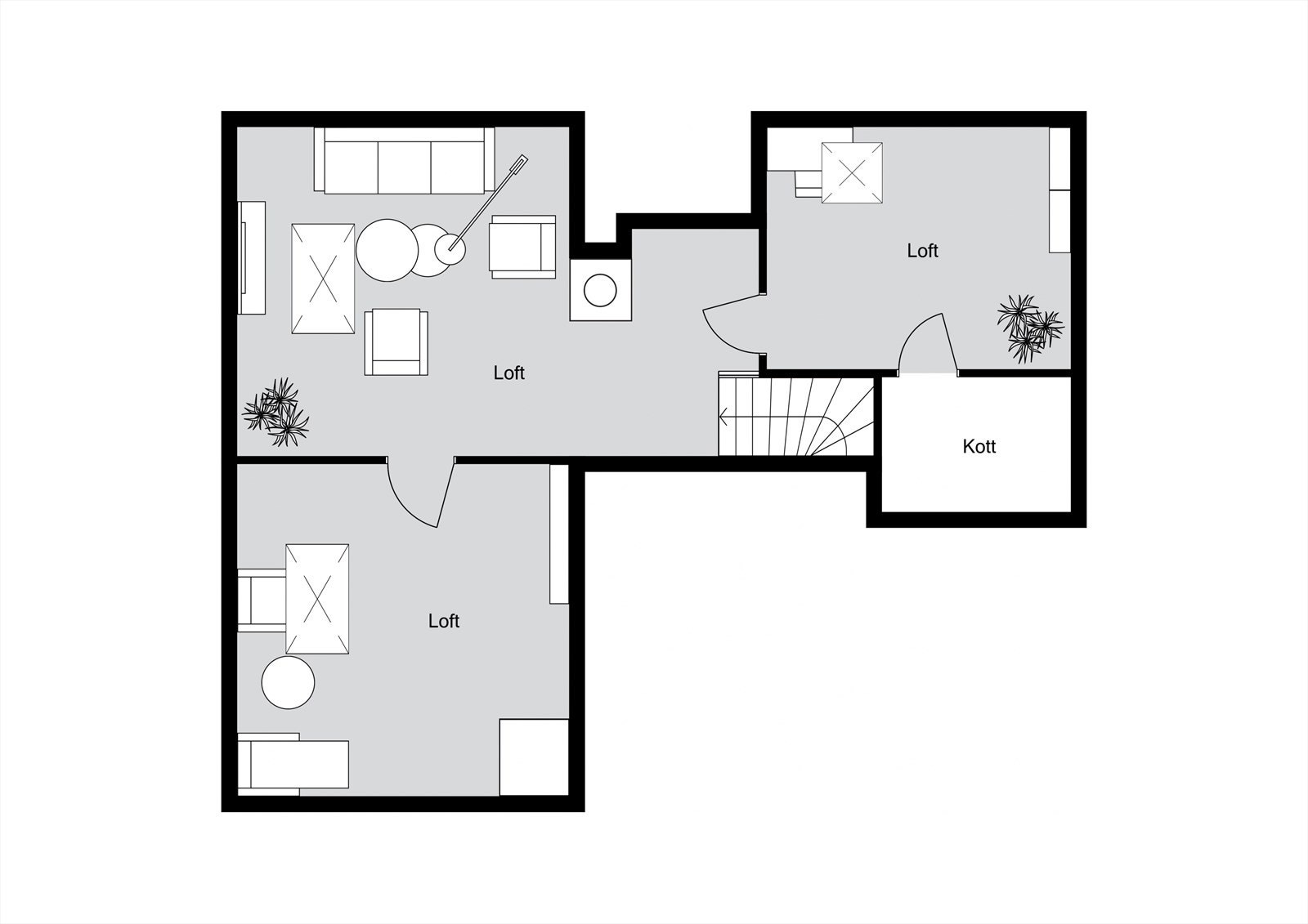 Plantegning loft. Galleribilde