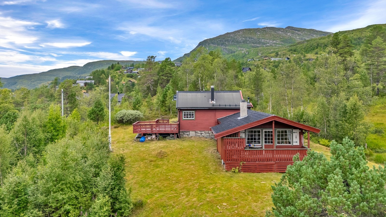 Hytten er todelt. Det vil si at det er to hytter med seperate bad, kjøkken og stuer. Galleribilde