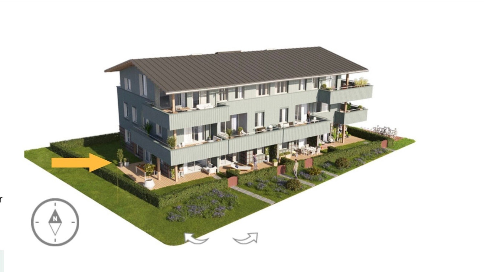 Bildet viser beliggenheten til den aktuelle leiligheten i bygget Galleribilde