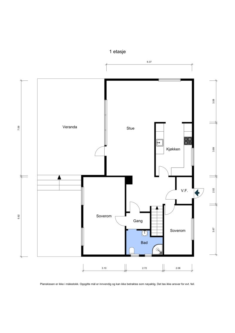 Plantegning 1. etasje - velkommen inn! Galleribilde