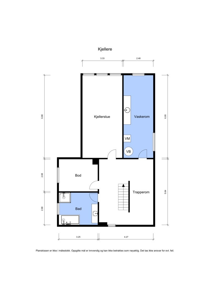 Plantegning kjeller. Galleribilde