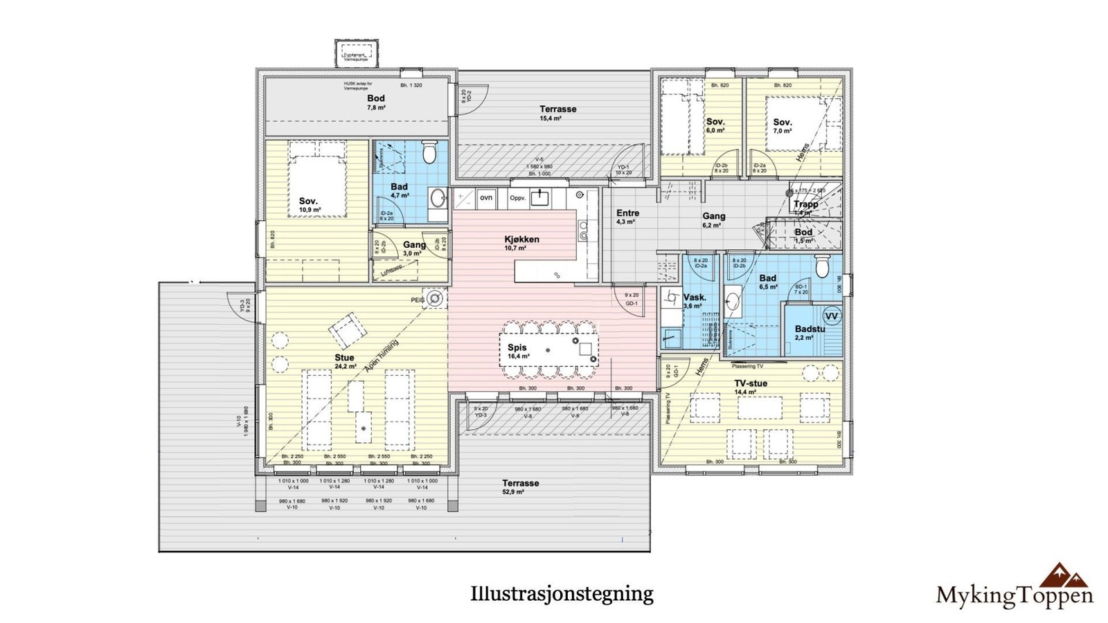Stor hytte med praktisk planløsning Galleribilde