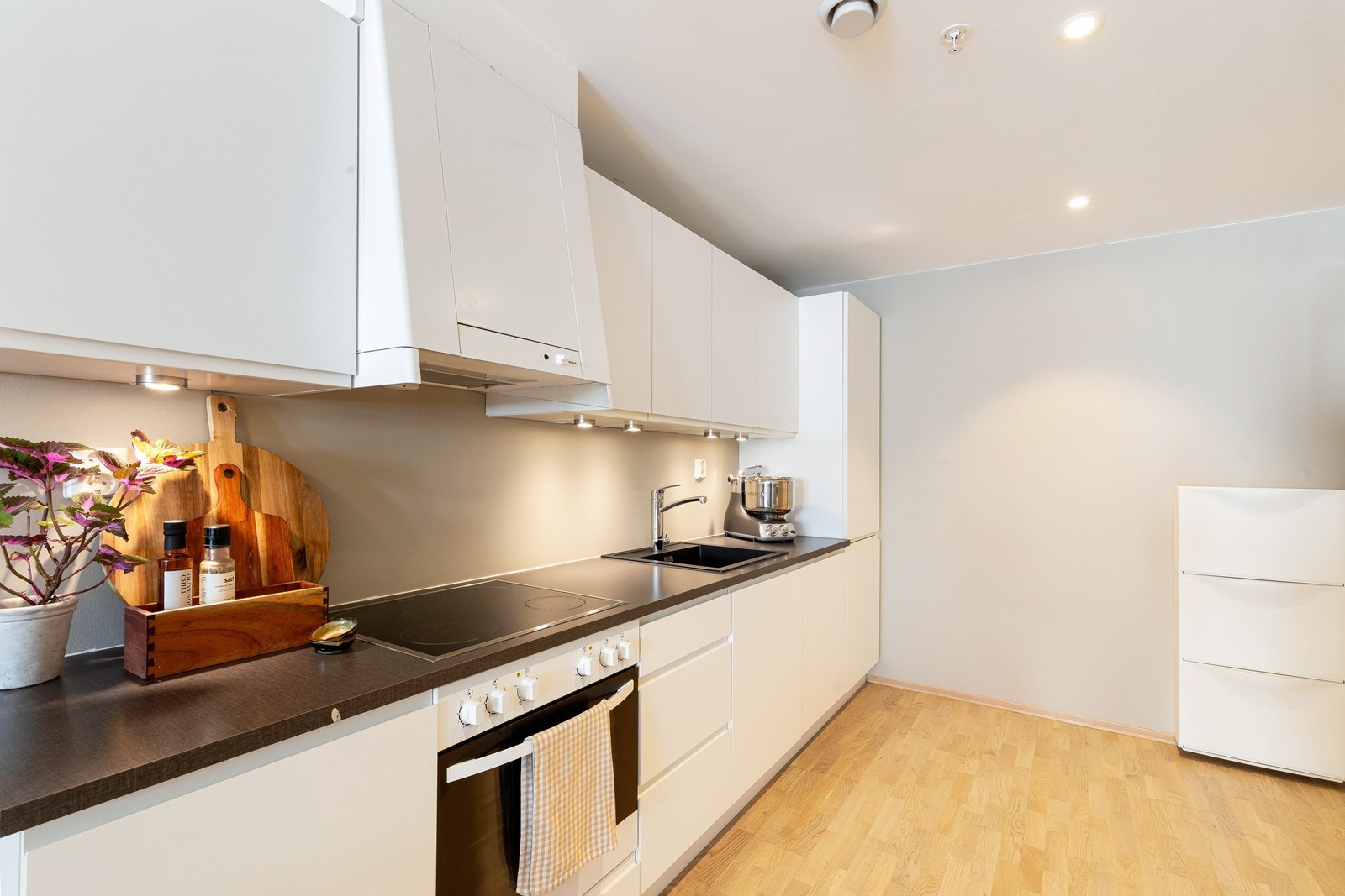 Pent kjøkken hvor alt ligger til rette for god matlaging Galleribilde