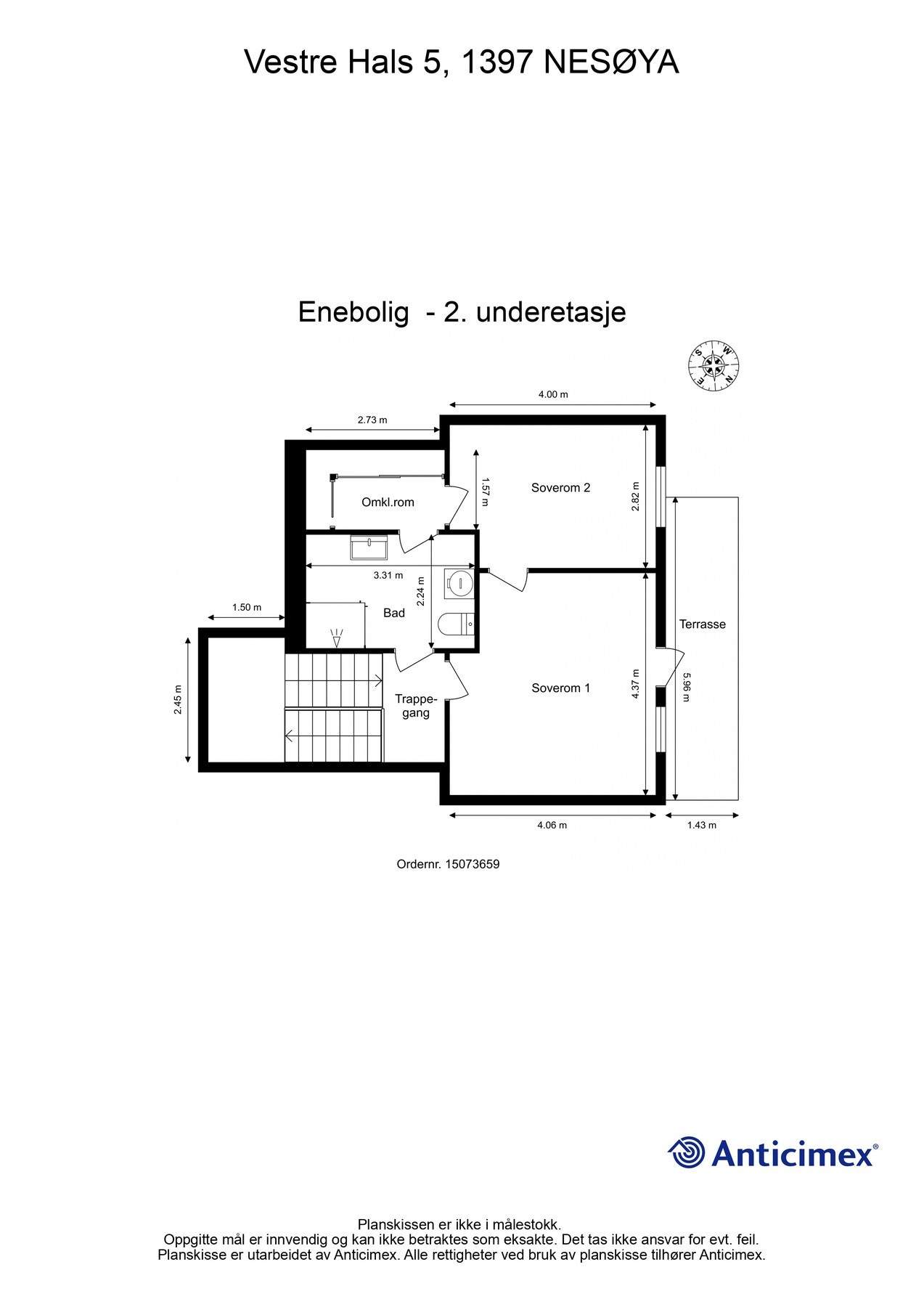 Vi begynner med plantegningen her også. Galleribilde