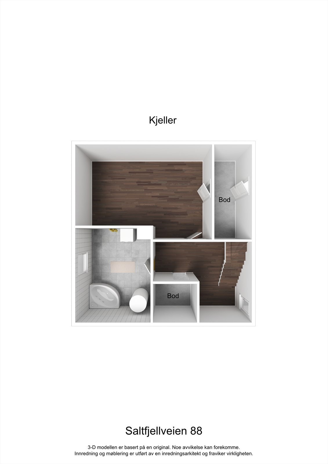 Planskisse kjeller. Galleribilde