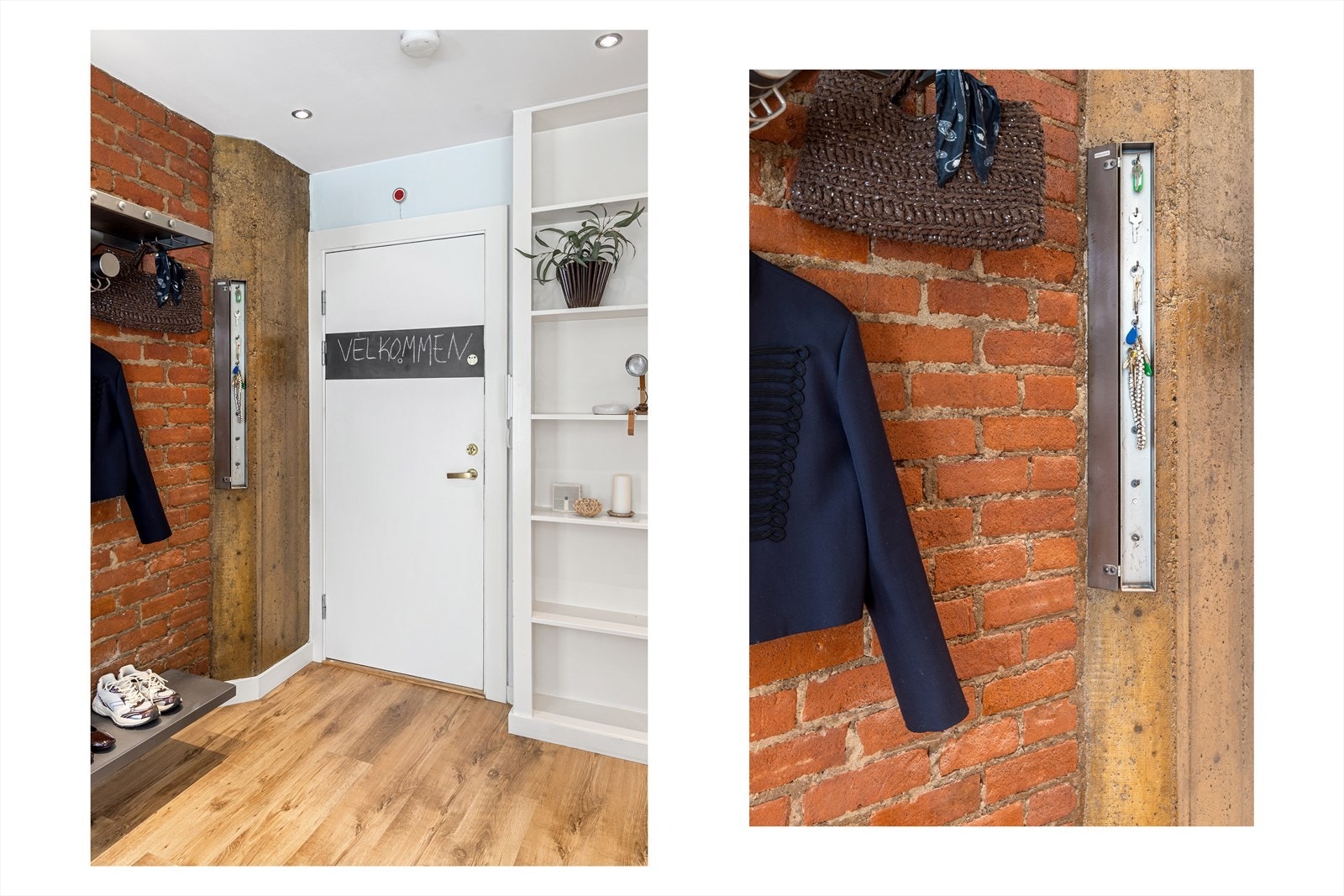 I gangen er det plass til knagger og skohylle for oppbevaring av yttertøy. Galleribilde