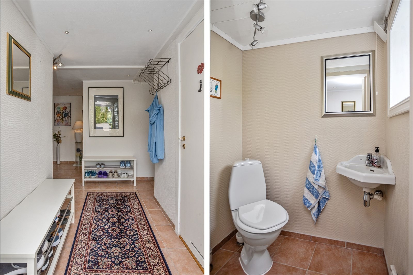 I gangen er det enkelt adgang til soverom, toalettrom og vaskerom. Galleribilde